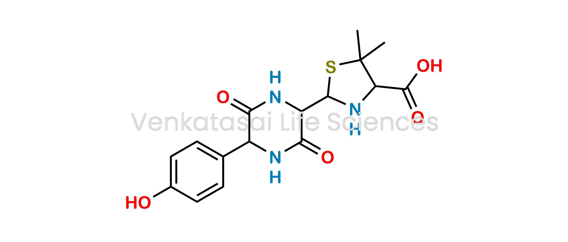 2-(5-(4-hydroxyphenyl)-3,6-dioxopiperazin-2-yl)-5,5-dimethylthiazolidine-4-carboxylic acid