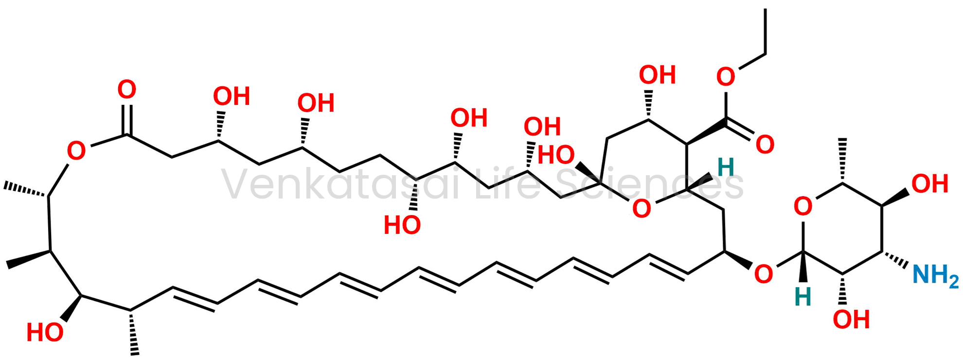 Ethyl (1R,3S,5R,6R,9R,11R,15S,16R,17R,18S,19E,21E,23E,25E,27E,29E,31E,33R,35S,36R,37S)-33-(((2R,3S,4S,5S,6R)-4-amino-3,5-dihydroxy-6-methyltetrahydro-2H-pyran-2-yl)oxy)-1,3,5,6,9,11,17,37-octahydroxy-15,16,18-trimethyl-13-oxo-14,39-dioxabicyclo[33.3.1]non
