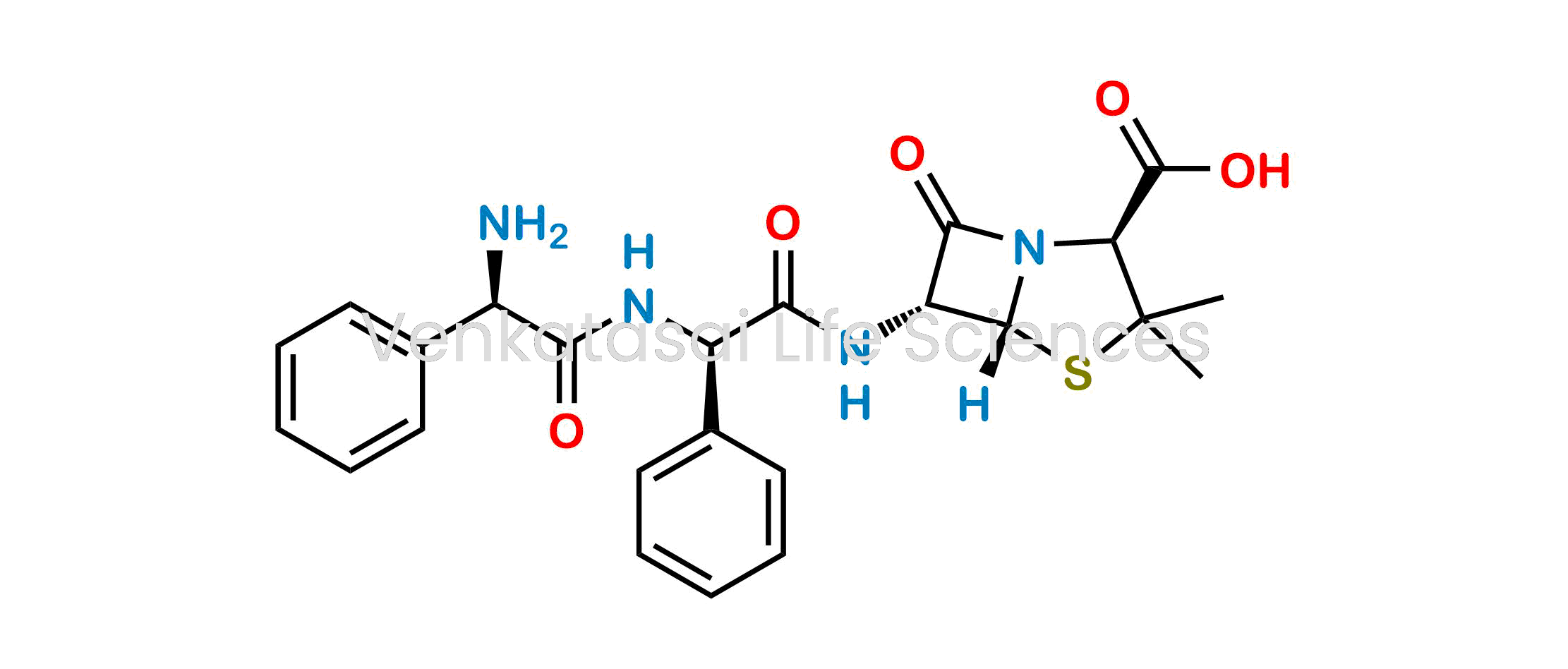 (2S,5R,6R)-6-[[(2R)-2-[[(2R)-2-amino-2-phenylacetyl]amino]-2-phenylacetyl]amino]-3,3-dimethyl-7-oxo-4-thia-1-azabicyclo[3.2.0]heptane-2-carboxylic acid (as per EP);  (2S,5R,6R)-6-{(R)-2-[(R)-2-Amino-2-phenylacetamido]-2-phenylacetamido}-3,3-dimethyl-7-oxo