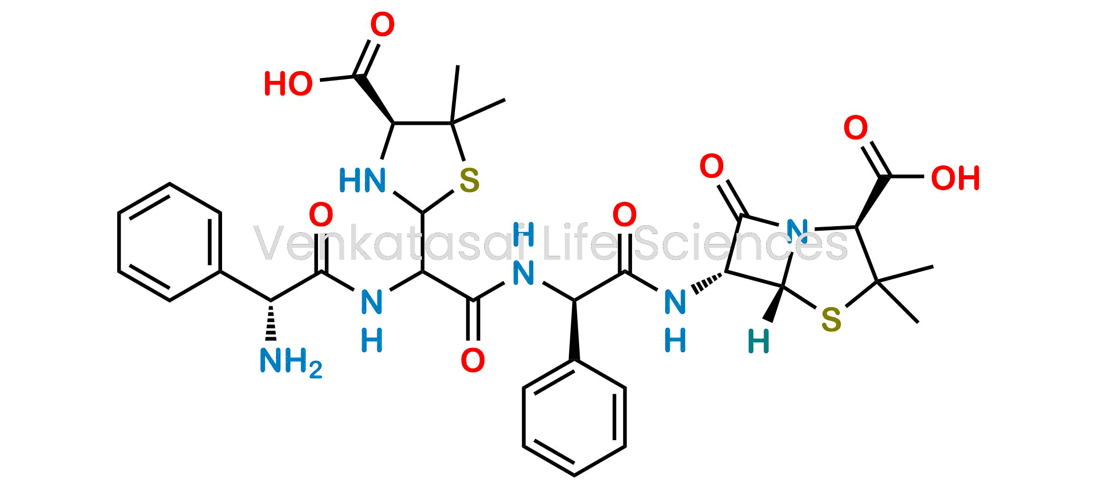(2S,5R,6R)-6-((2R)-2-(2-((R)-2-amino-2-phenylacetamido)-2-((4S)-4-carboxy-5,5-dimethylthiazolidin-2-yl)acetamido)-2-phenylacetamido)-3,3-dimethyl-7-oxo-4-thia-1-azabicyclo[3.2.0]heptane-2-carboxylic acid