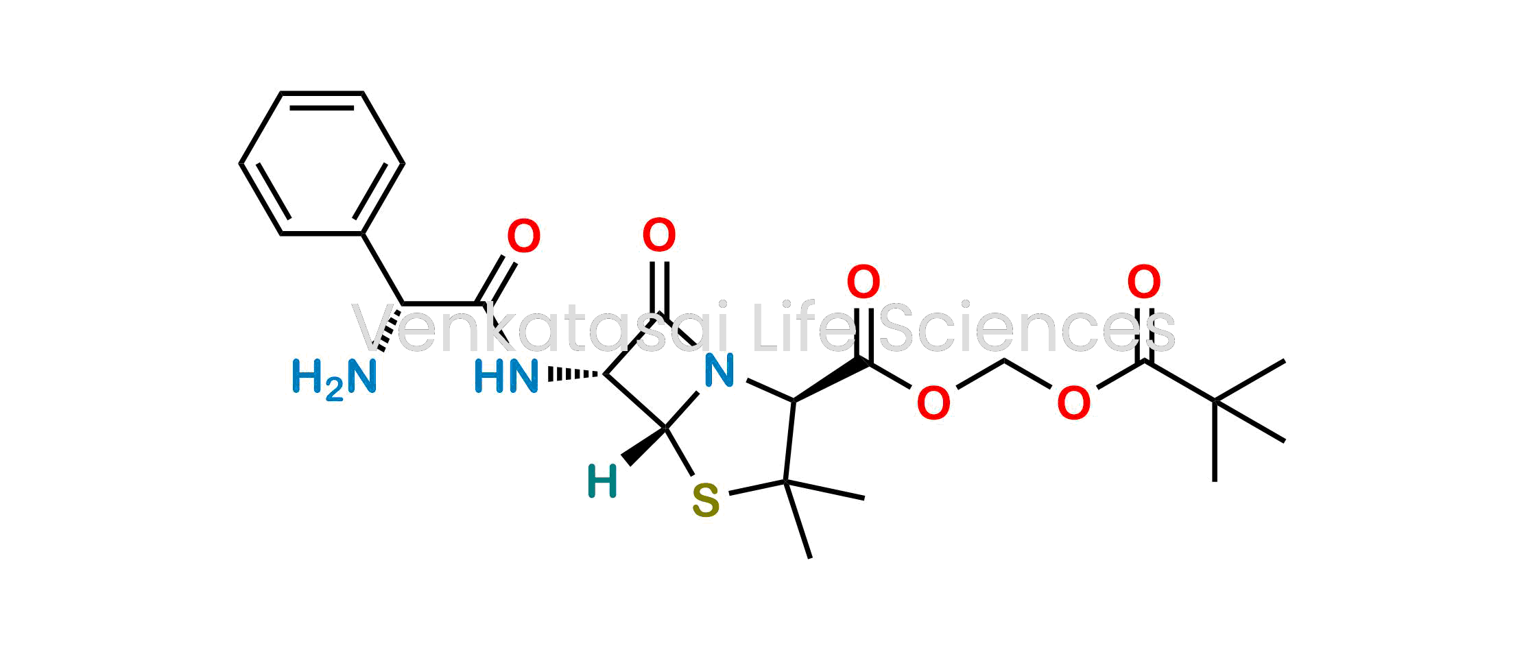 2,2-dimethylpropanoyloxymethyl (2S,5R,6R)-6-[[(2R)-2-amino-2-phenylacetyl]amino]-3,3-dimethyl-7-oxo-4-thia-1-azabicyclo[3.2.0]heptane-2-carboxylate