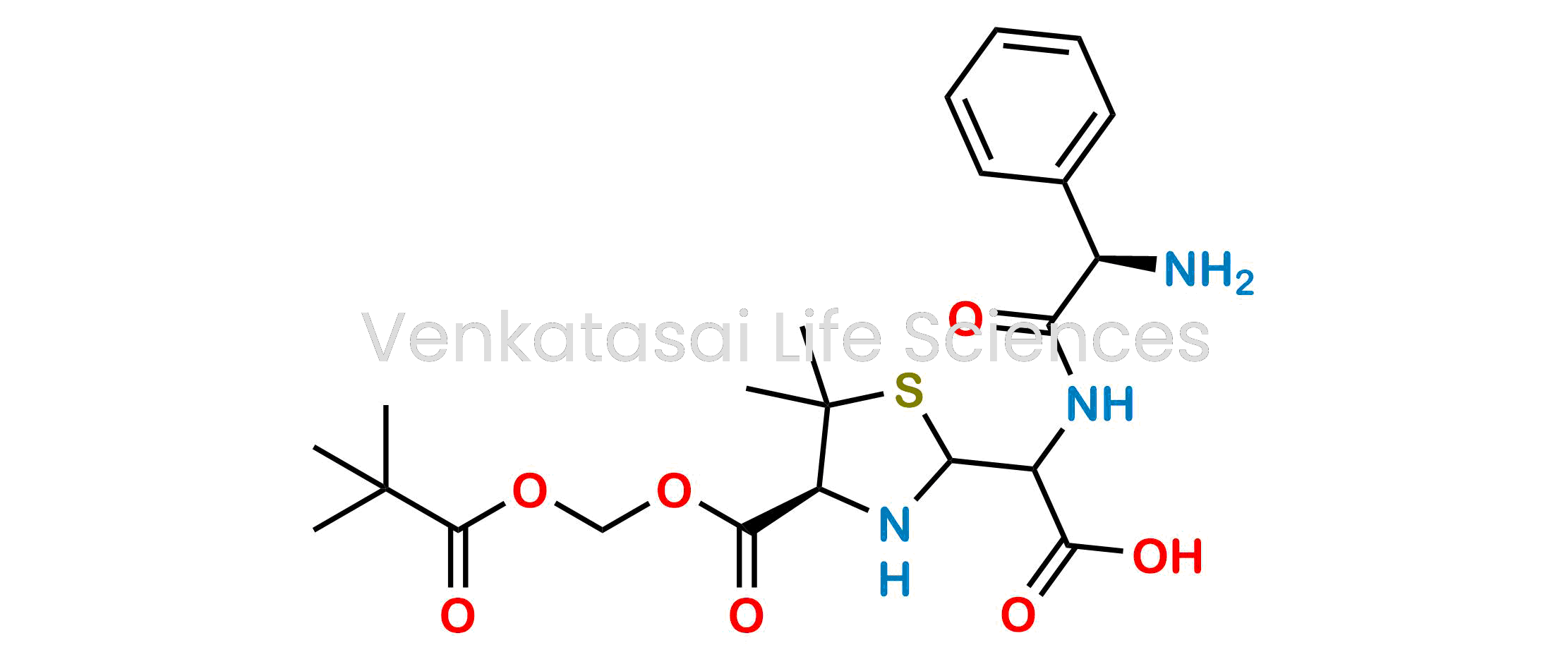 2-((R)-2-amino-2-phenylacetamido)-2-((4S)-5,5-dimethyl-4-(((pivaloyloxy)methoxy)carbonyl)thiazolidin-2-yl)acetic acid