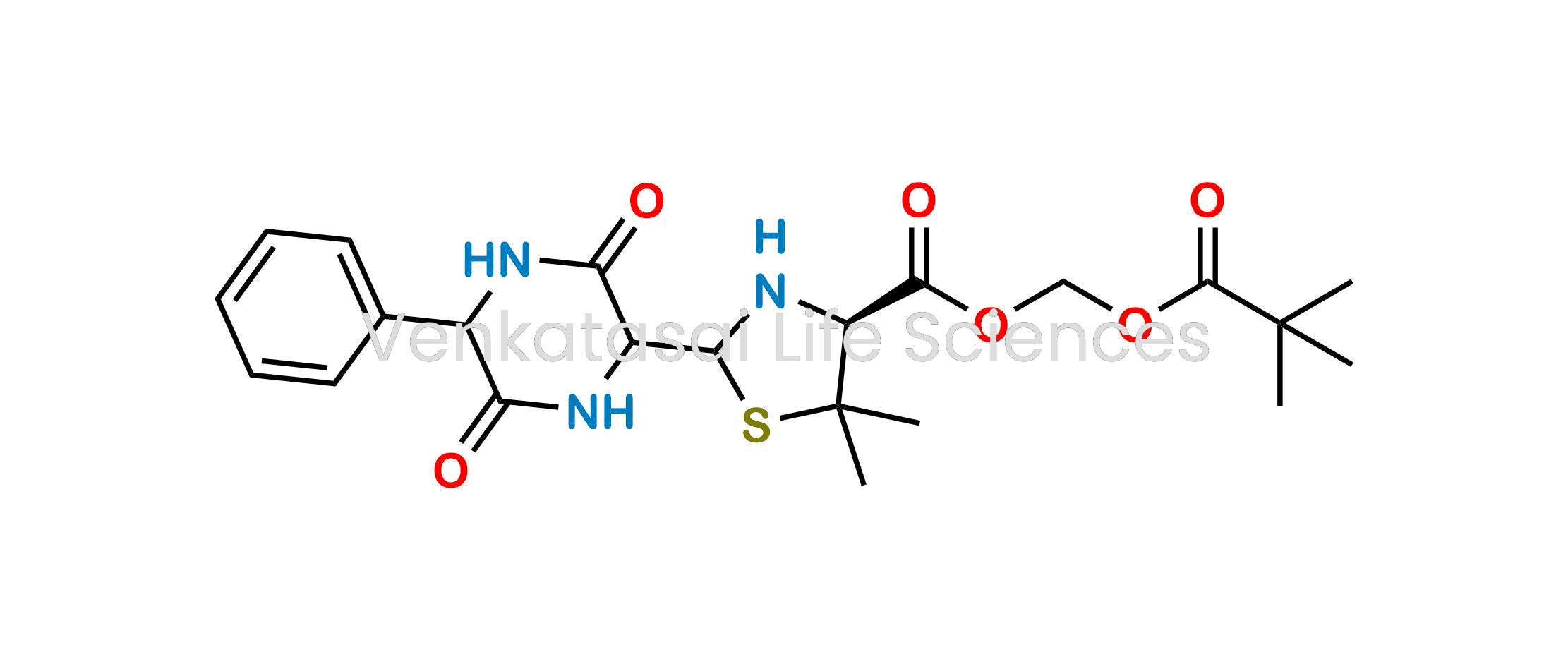 (pivaloyloxy)methyl (4S)-2-(3,6-dioxo-5-phenylpiperazin-2-yl)-5,5-dimethylthiazolidine-4-carboxylate