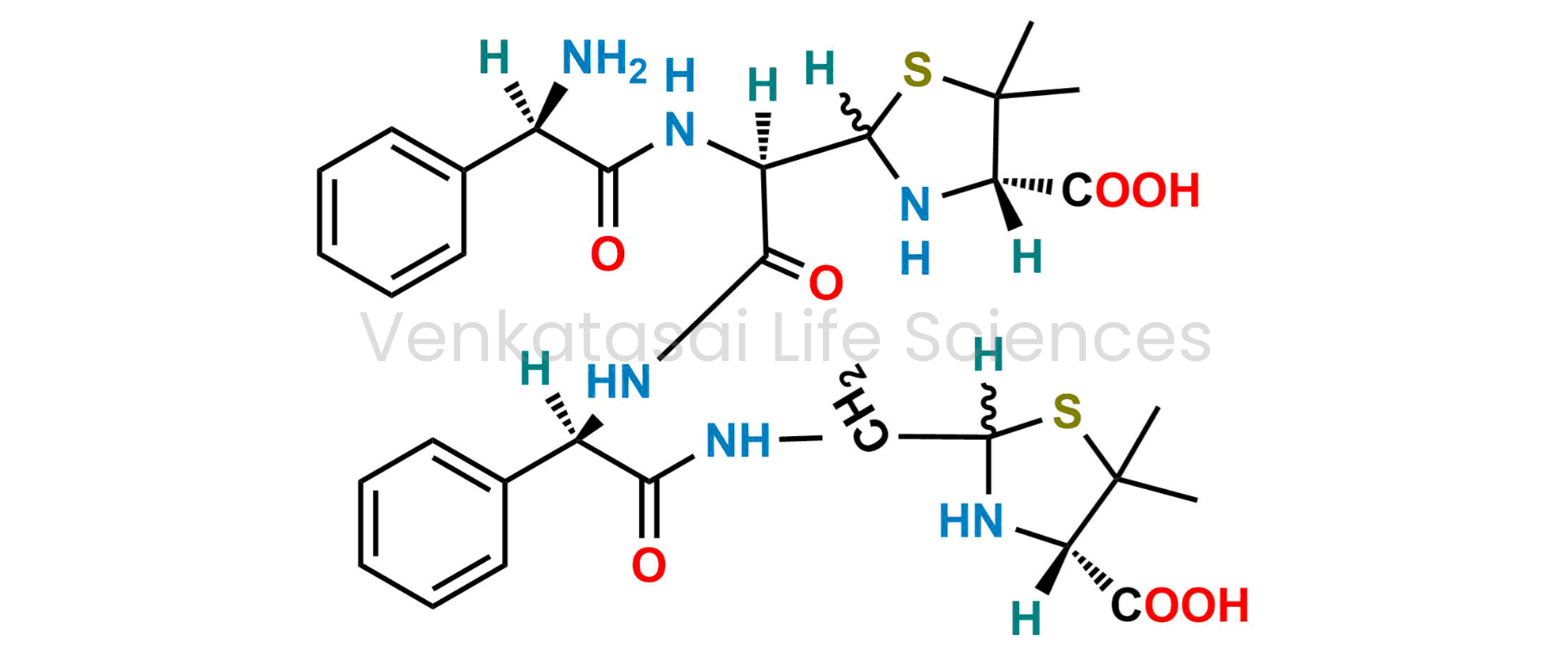 Disodium ((4S)-2-{1-[(R)-2-amino-2-phenylacetamido]-2-[(1R)-2-{[(4S)-4-carboxy-5,5-dimethylthiazolidin-2-yl]methylamino}-2-oxo-1-phenylethylamino]-2-oxoethyl}-5,5-dimethylthiazolidine-4-carboxylic acid).