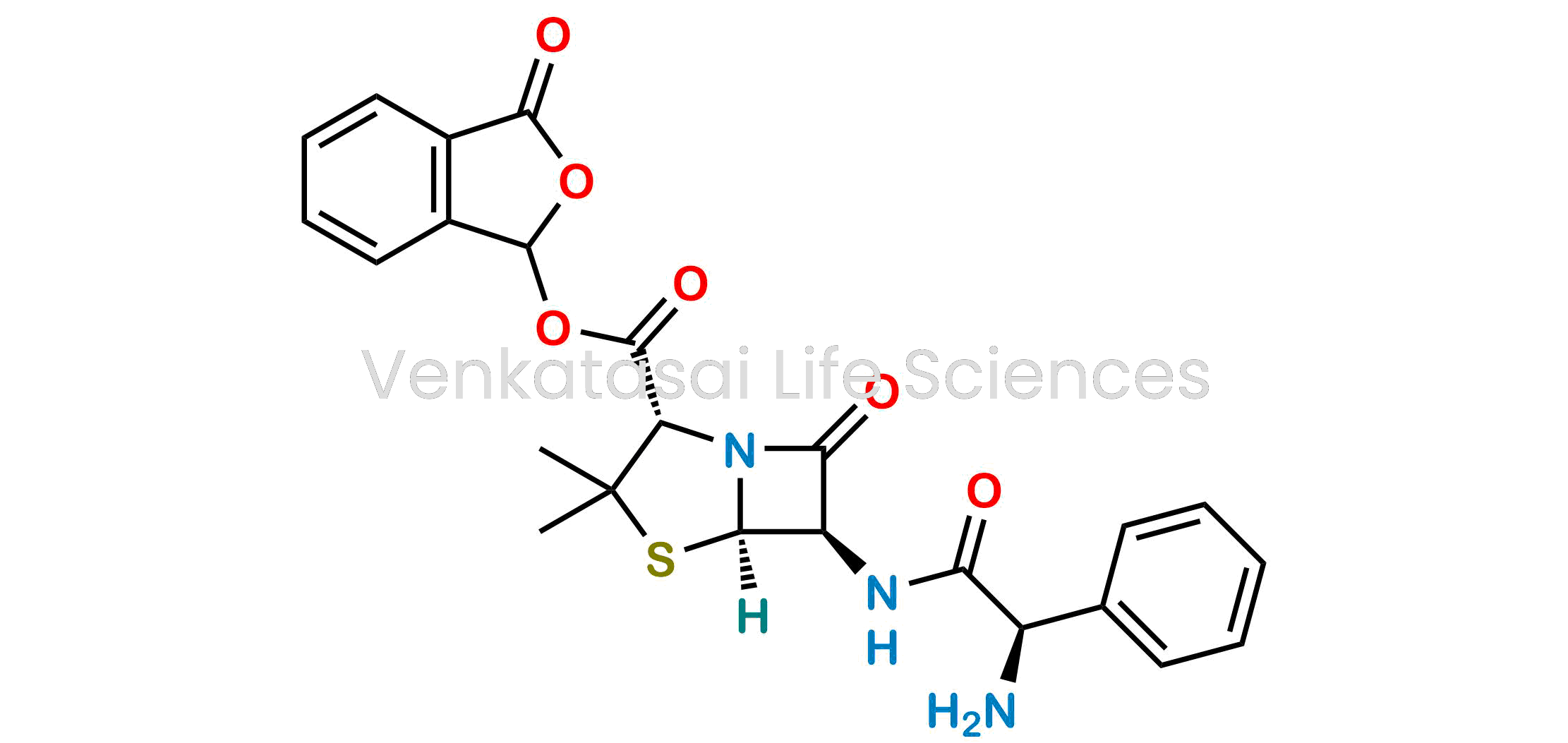 3-oxo-1,3-dihydroisobenzofuran-1-yl (2S,5R,6R)-6-((R)-2-amino-2-phenylacetamido)-3,3-dimethyl-7-oxo-4-thia-1-azabicyclo[3.2.0]heptane-2-carboxylate