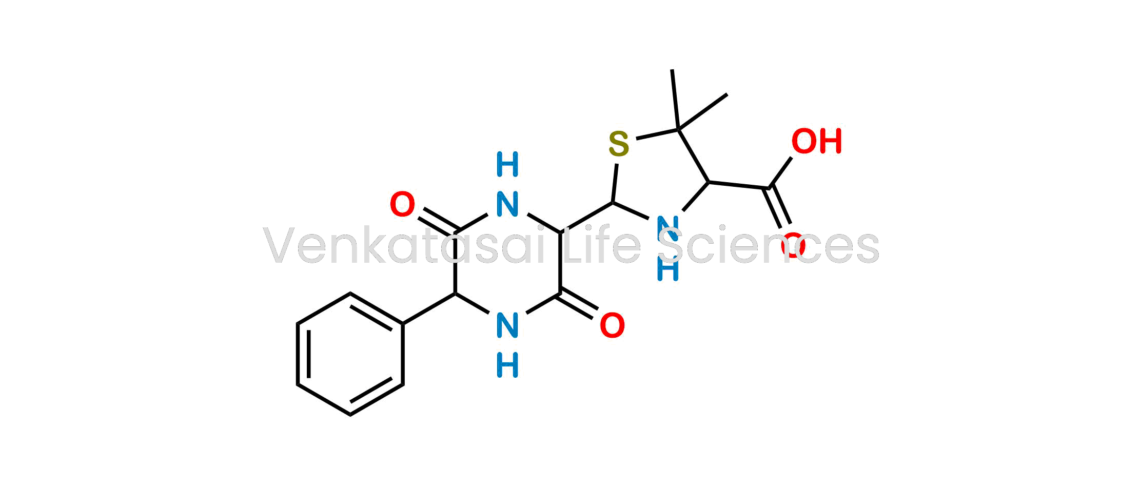 2-(3,6-Dioxo-5-phenyl-2-piperazinyl)-5,5-dimethyl-4-thiazolidinecarboxylic acid
