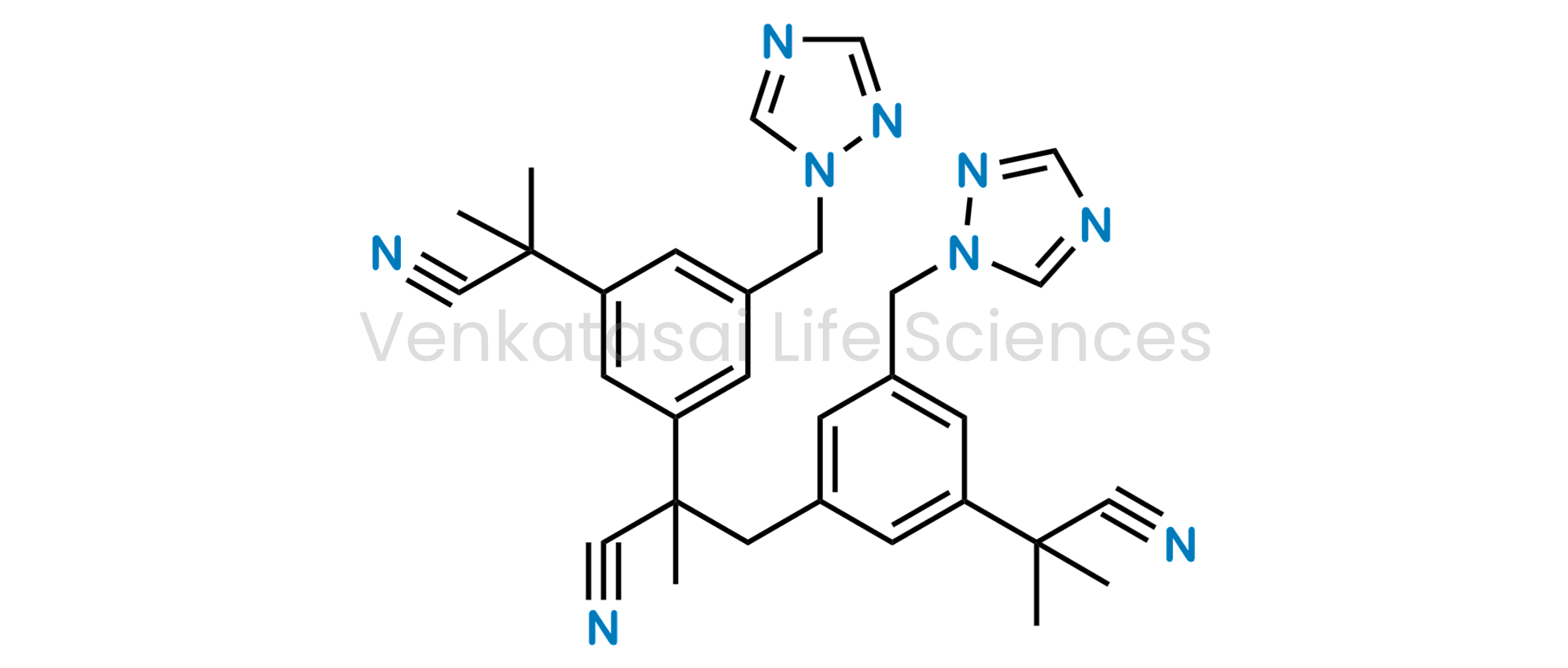 (2RS)-2,3-bis[3-(1-cyano-1-methylethyl)-5-(1H-1,2,4-triazol-1-ylmethyl)phenyl]-2-methylpropanenitrile (as per EP) ; 2,3-Bis(3-(1-cyano-1-methylethyl)-5-(1H-1,2,4-triazol-1-ylmethyl)phenyl)-2-methylpropionitrile (as per USP)