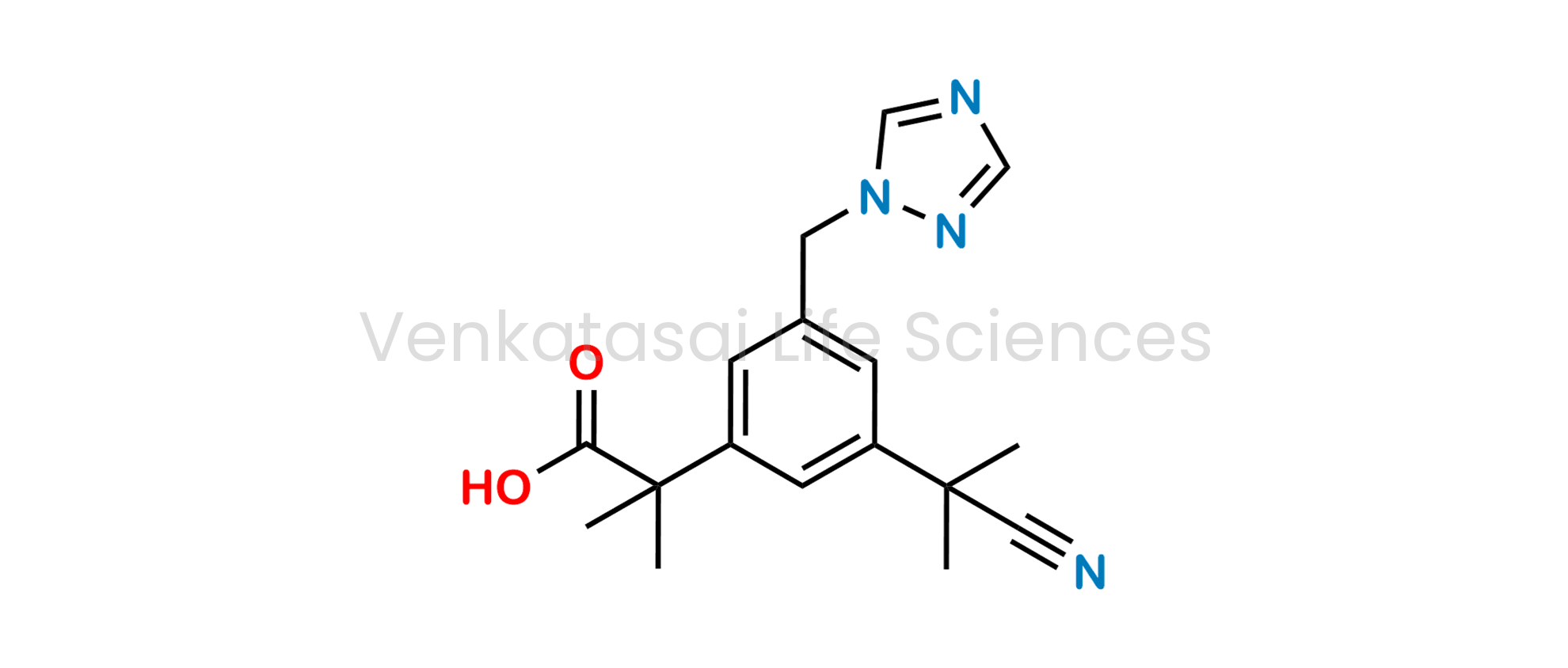 2-{3-[(1H-1,2,4-Triazol-1-yl)methyl]-5-(2-cyanopropan-2-yl)phenyl}-2-methylpropanoic acid (as per USP)