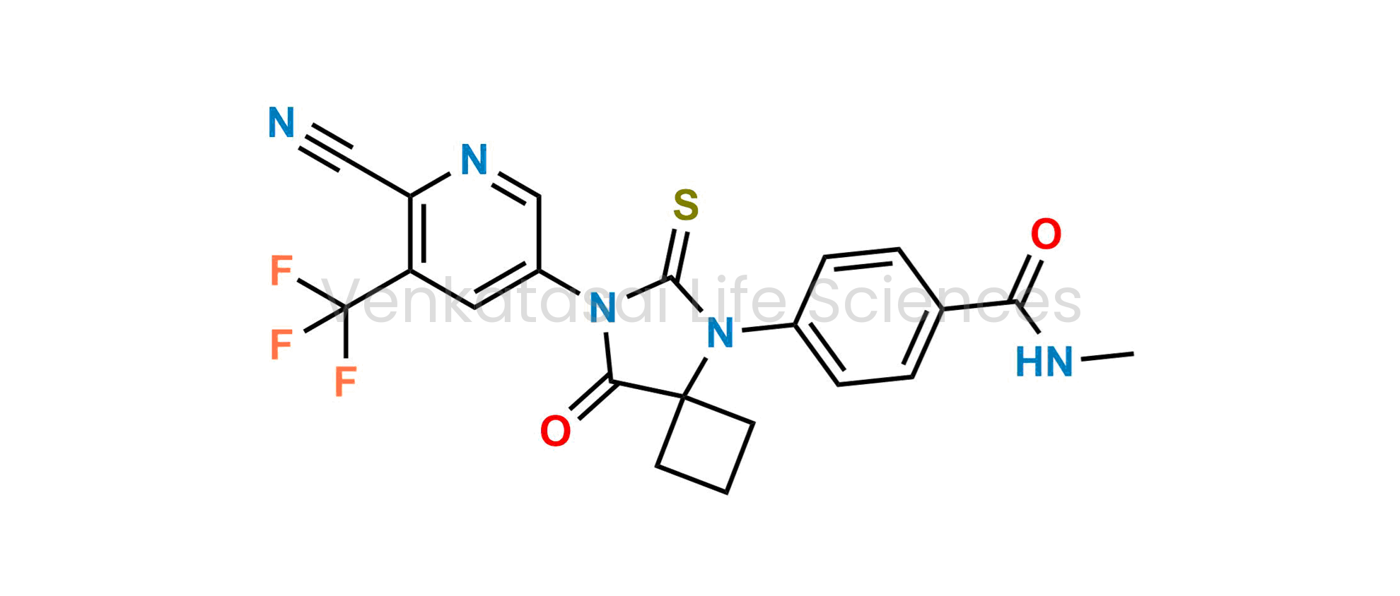4-(7-(6-cyano-5-(trifluoromethyl)pyridin-3-yl)-8-oxo-6-thioxo-5,7-diazaspiro[3.4]octan-5-yl)-N-methylbenzamide