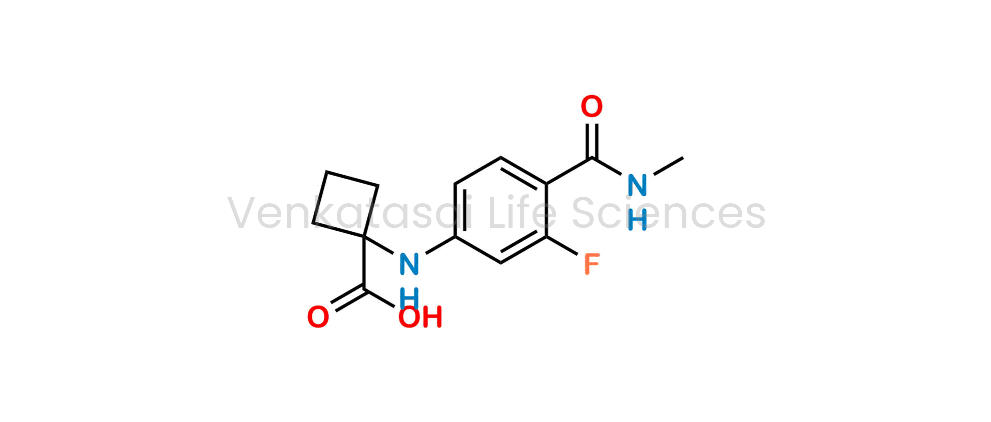 1-((3-fluoro-4-(methylcarbamoyl)phenyl)amino)cyclobutane-1-carboxylic acid