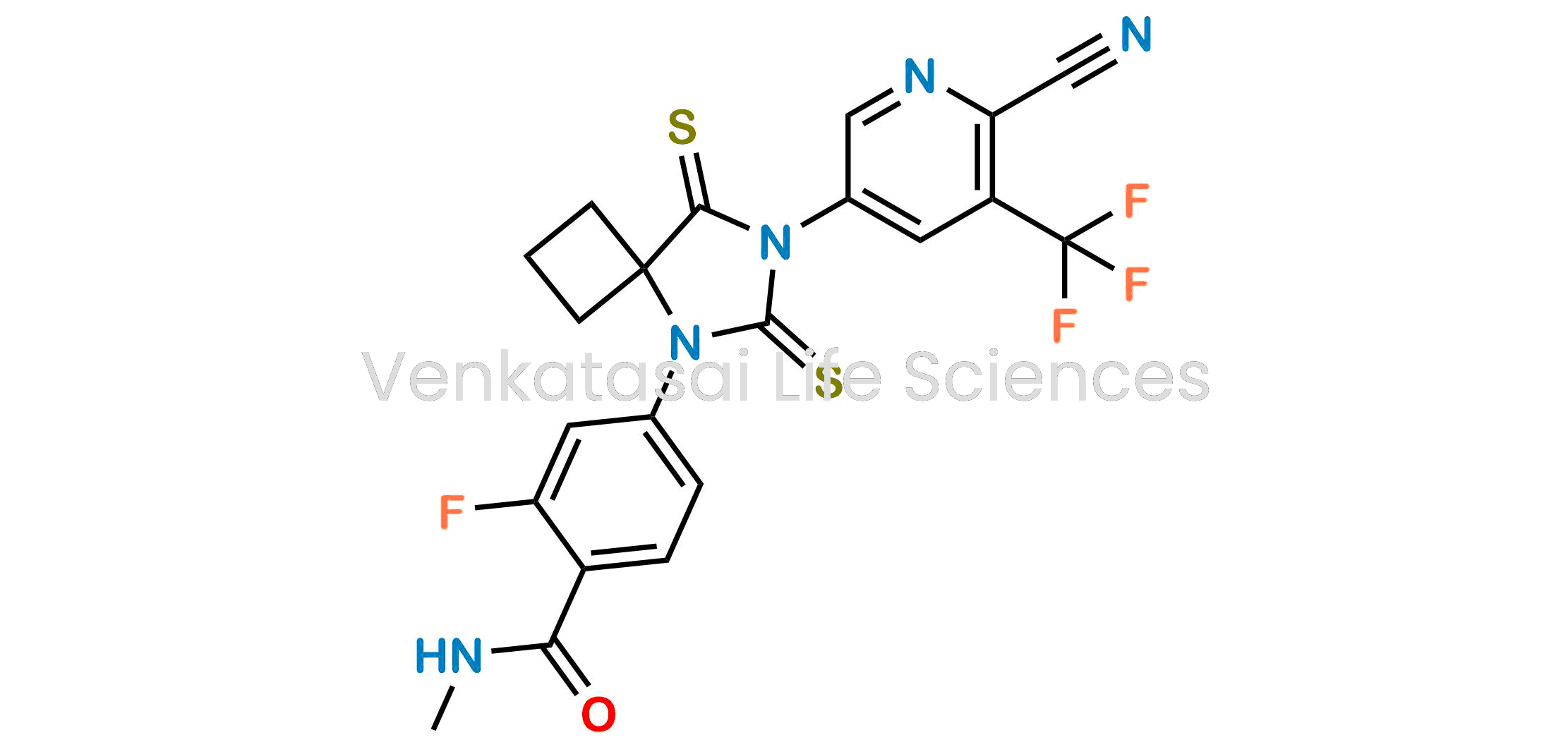 4-(7-(6-Cyano-5-(trifluoromethyl)pyridin-3-yl)-6,8-Dithioxo-5,7-diazaspiro[3,4]octan-5-yl)-2-fluoro-N-methylbenzamide