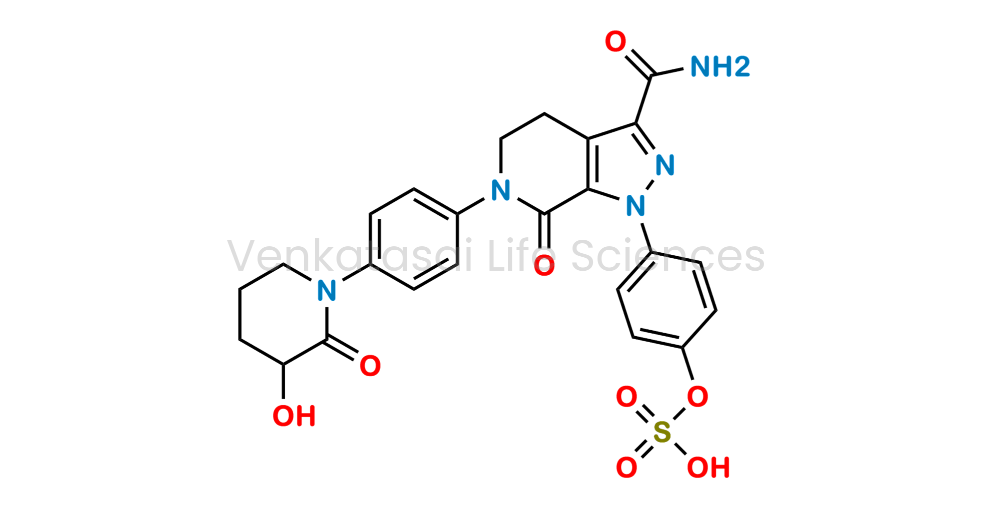 4-(3-carbamoyl-6-(4-(3-hydroxy-2-oxopiperidin-1-yl)phenyl)-7-oxo-4,5,6,7-tetrahydro-1H-pyrazolo[3,4-c]pyridin-1-yl)phenyl hydrogen sulfate