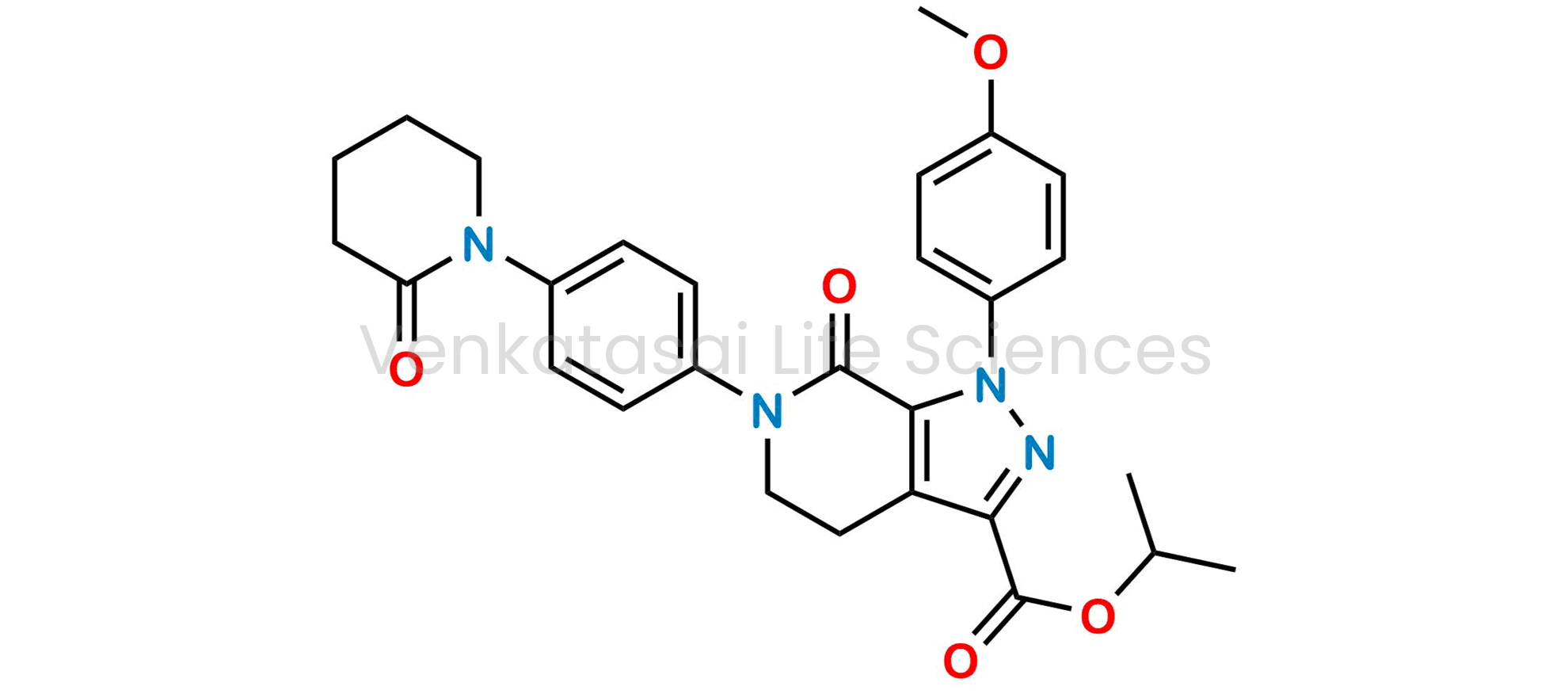 4,5,6,7-Tetrahydro-1-(4-methoxyphenyl)-7-oxo-6-[4-(2-oxo-1-piperidinyl) phenyl]-1H-pyrazolo[3,4-c]pyridine-3-carboxylic acid isopropyl ester?