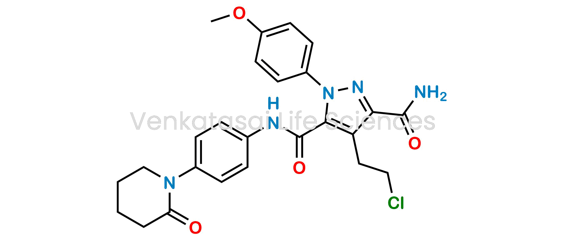 4-(2-Chloroethyl)-1-(4-methoxyphenyl)-N5-(4-(2-oxopiperidin-1-yl)phenyl)-1H-pyrazole-3,5-dicarboxamide