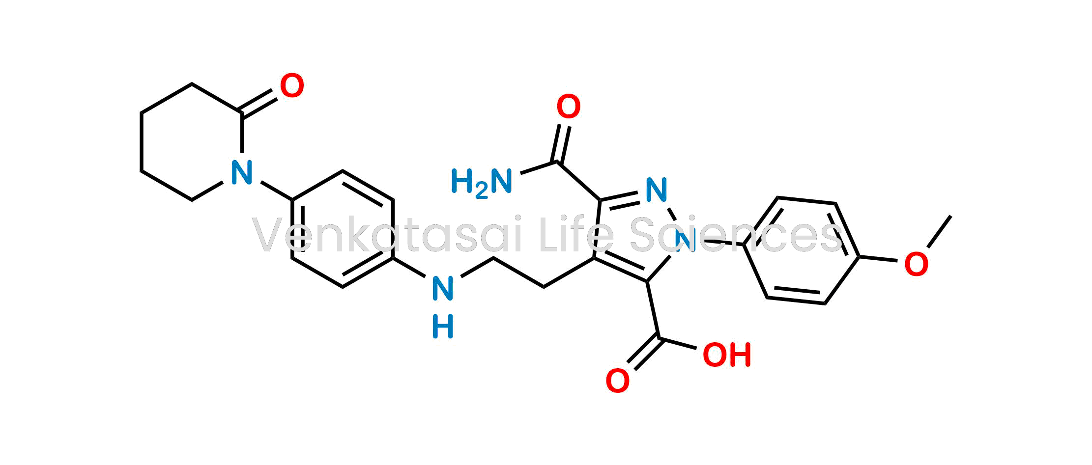 3-Carbamoyl-1-(4-methoxyphenyl)-4-(2-((4-(2-oxopiperidin-1-yl)phenyl)amino)ethyl)-1H-pyrazole-5-carboxylic acid