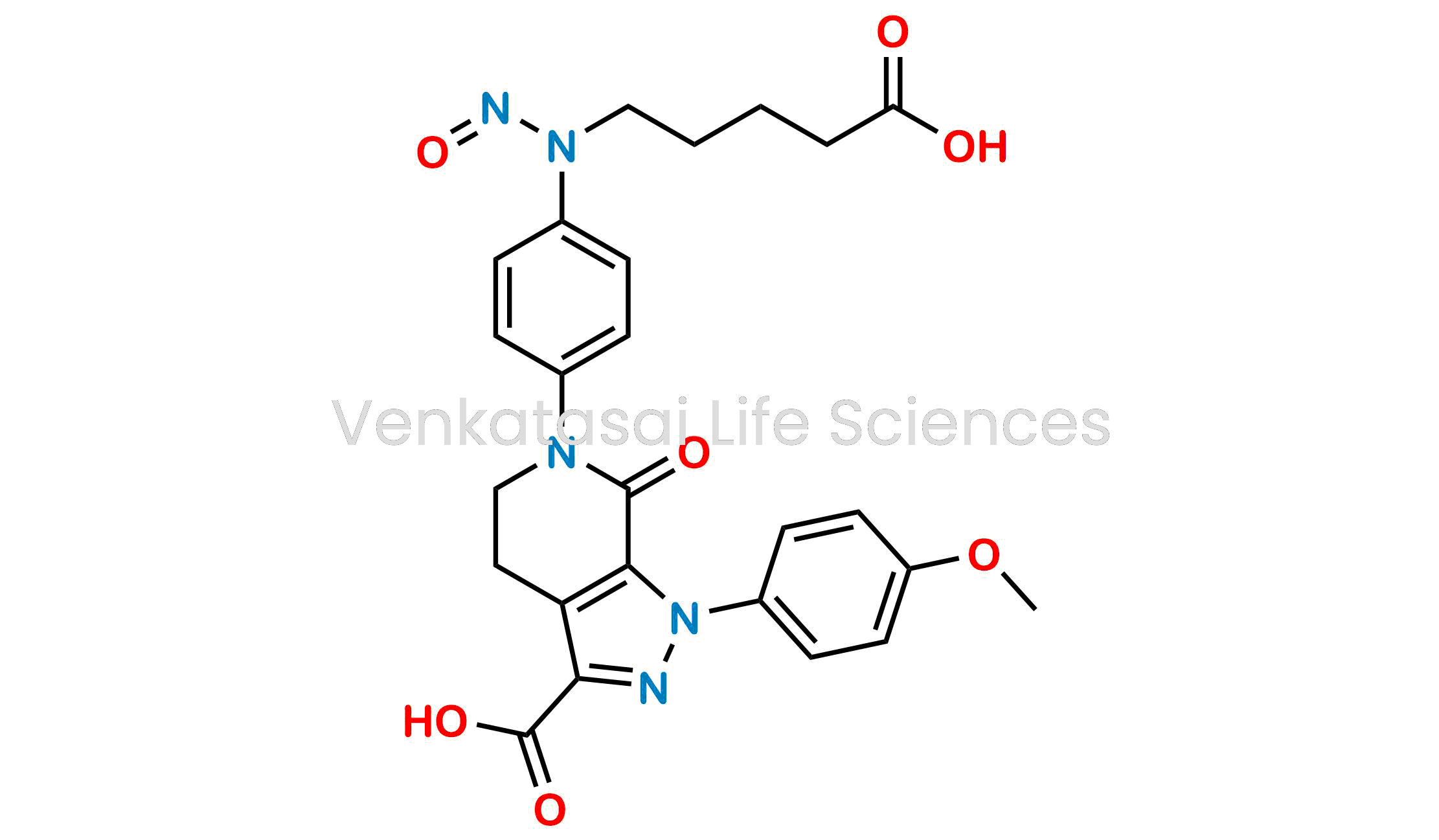 6-(4-((4-carboxybutyl)(nitroso)amino)phenyl)-1-(4-methoxyphenyl)-7-oxo-4,5,6,7-tetrahydro-1H-pyrazolo[3,4-c]pyridine-3-carboxylic acid
