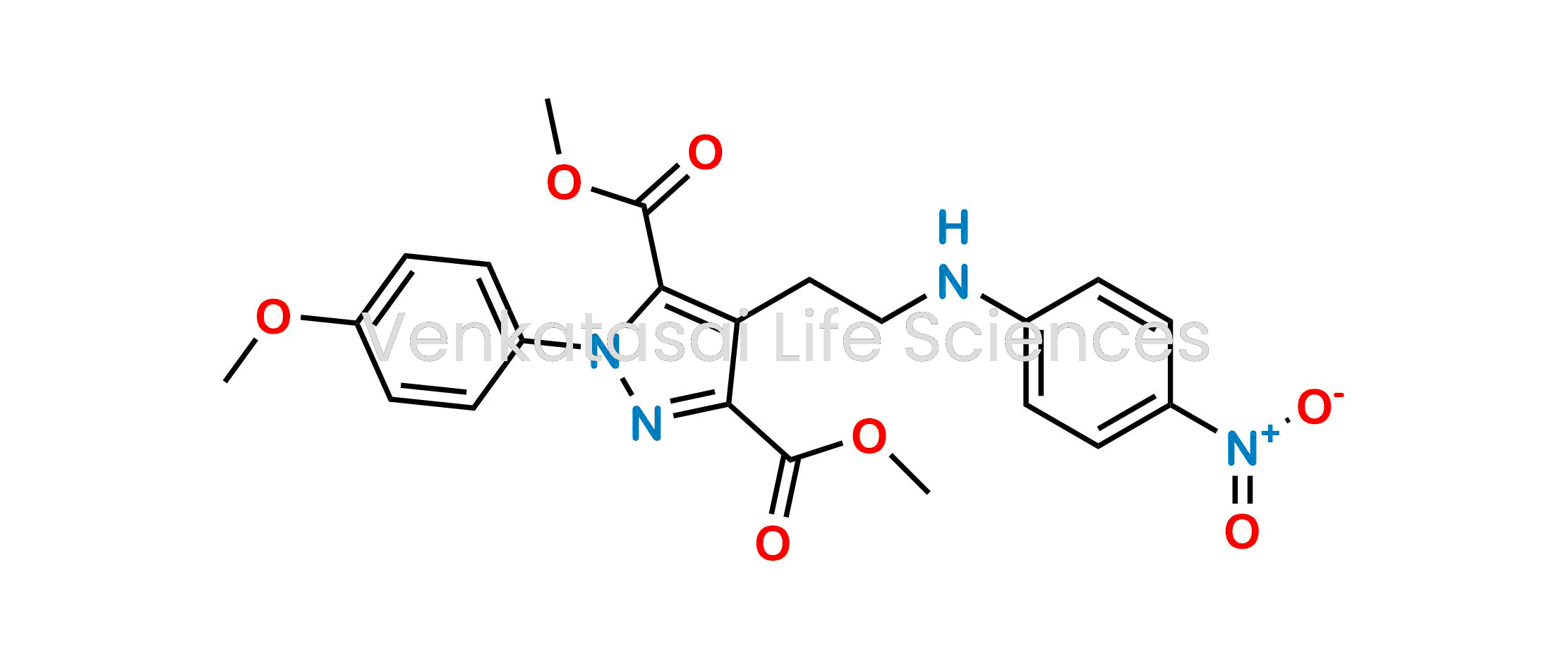 dimethyl 4-(2-(4-nitrophenylamino)ethyl)-1-(4-methoxyphenyl)-1H-pyrazole-3,5-dicarboxylate