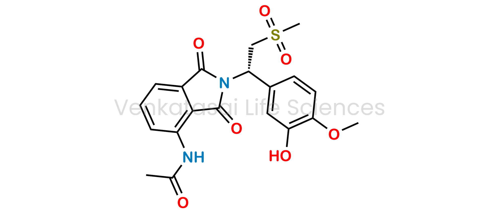 (S)-N-(2-(1-(3-hydroxy-4-methoxyphenyl)-2-(methylsulfonyl)ethyl)-1,3-dioxoisoindolin-4-yl)acetamide