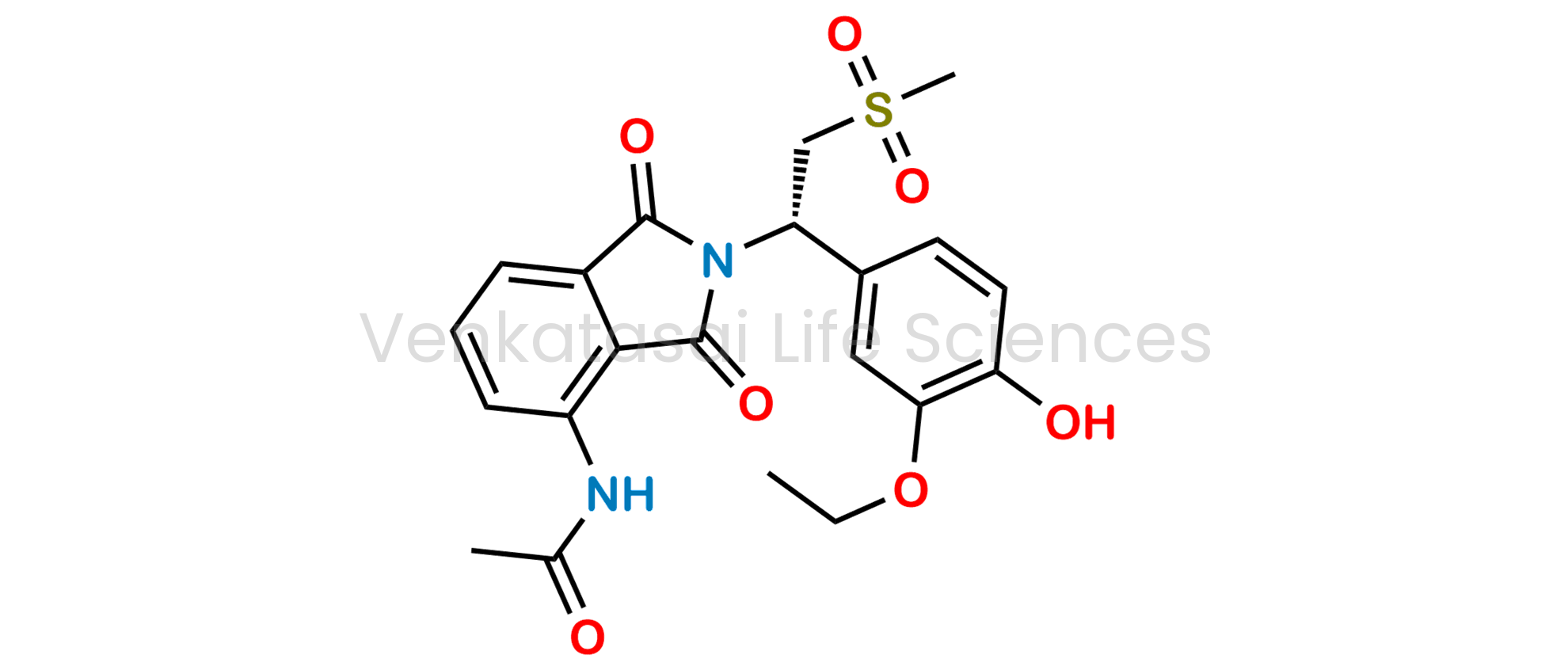(S)-N-(2-(1-(3-ethoxy-4-hydroxyphenyl)-2-(methylsulfonyl)ethyl)-1,3-dioxoisoindolin-4-yl)acetamide
