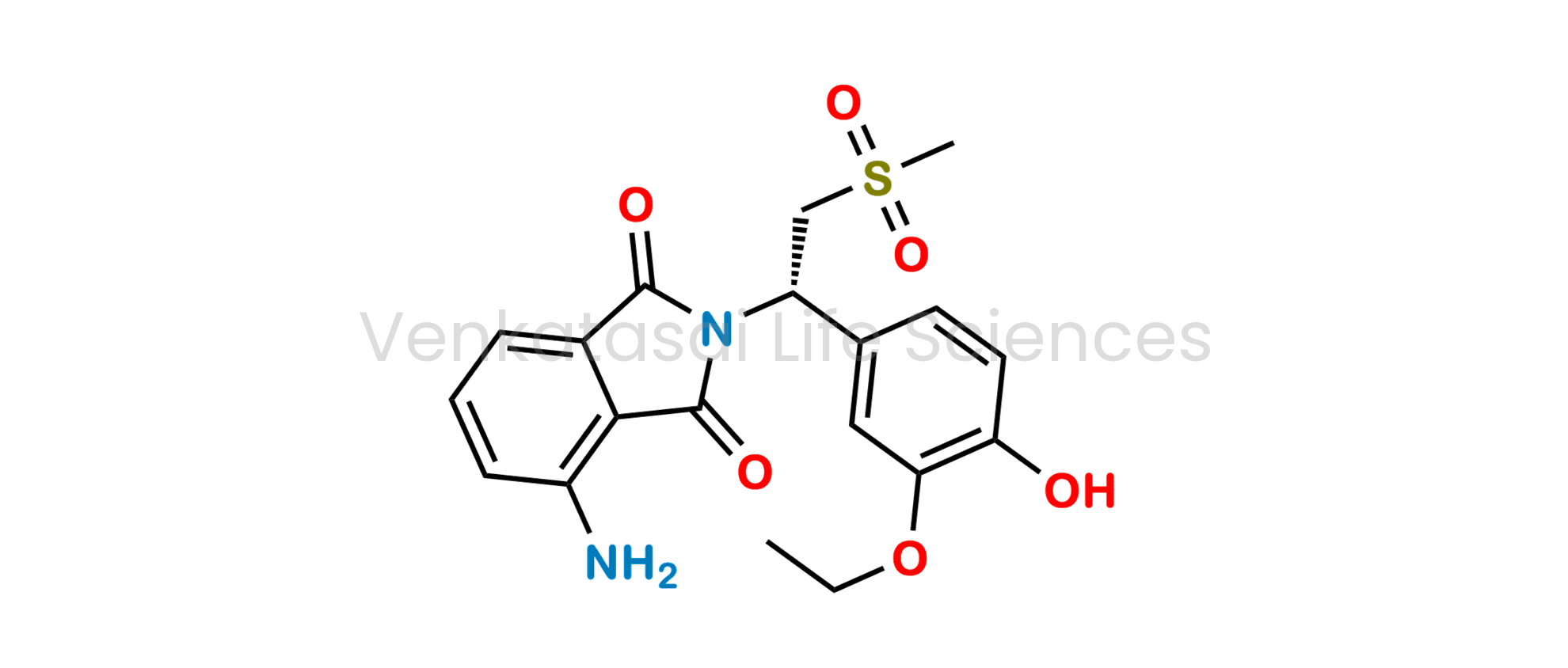 N-Desacetyl O4-Desmethyl Apremilast ; (S)-4-amino-2-(1-(3-ethoxy-4-hydroxyphenyl)-2-(methylsulfonyl)ethyl)isoindoline-1,3-dione