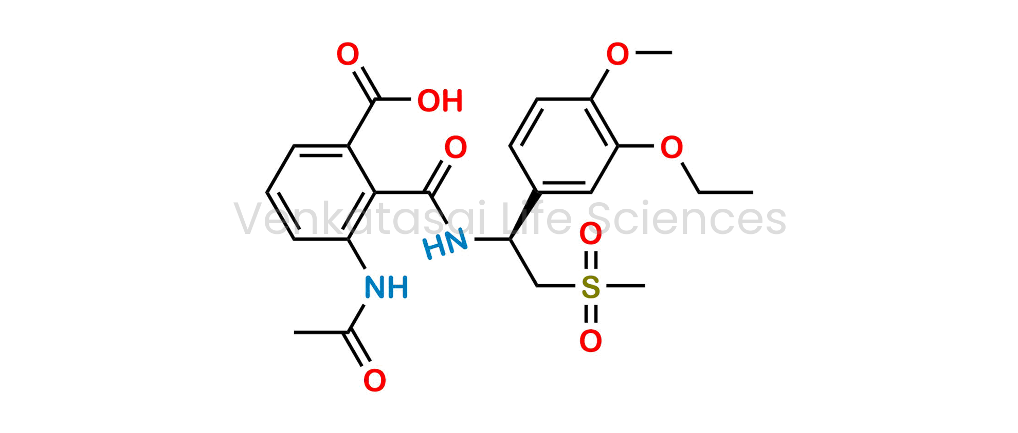 (S)-3-Acetamido-2-((1-(3-ethoxy-4-methoxyphenyl)-2-(methylsulfonyl)ethyl) carbamoyl)benzoic Acid