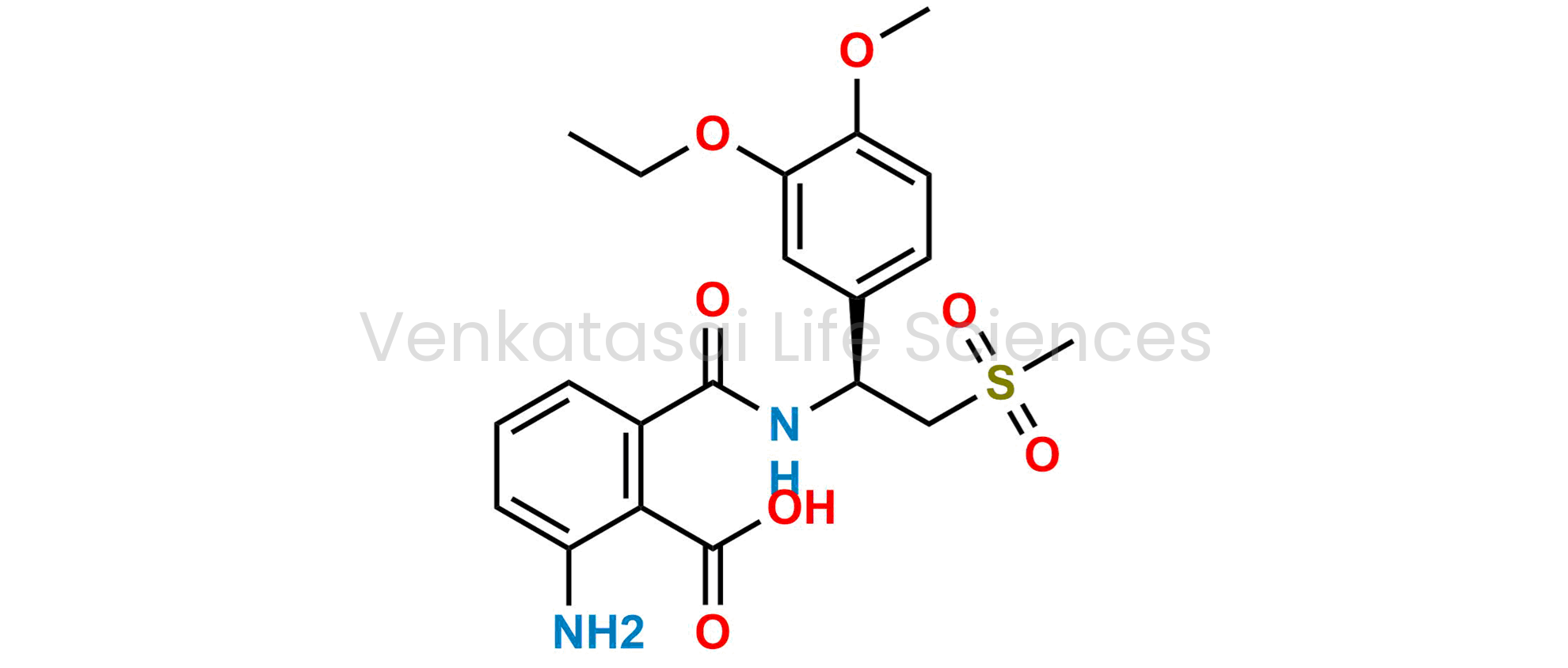 (S)-2-Amino-6-((1-(3-ethoxy-4-methoxyphenyl)-2-(methylsulfonyl)ethyl)carbamoyl)benzoic acid