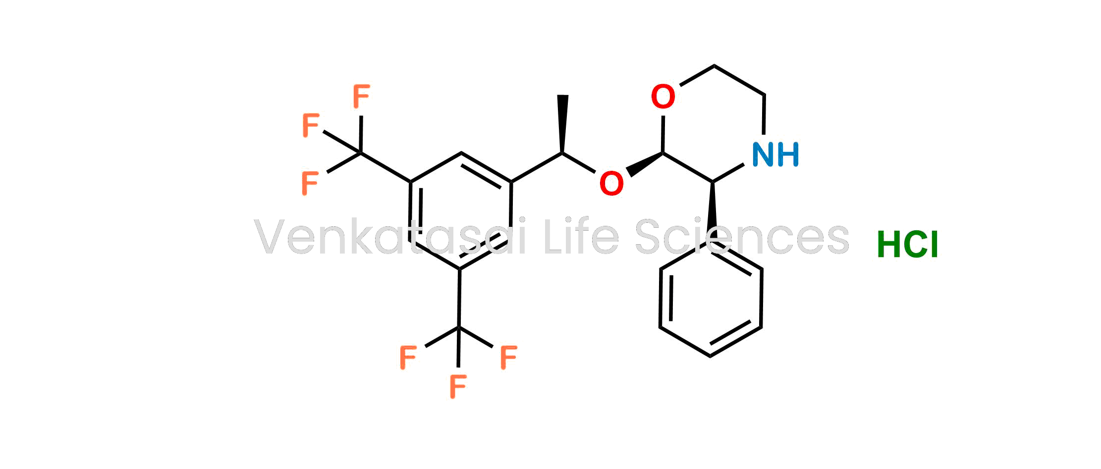 (2R,3S)-2-((R)-1-(3,5-bis(trifluoromethyl)phenyl)ethoxy)-3-phenylmorpholine hydrochloride