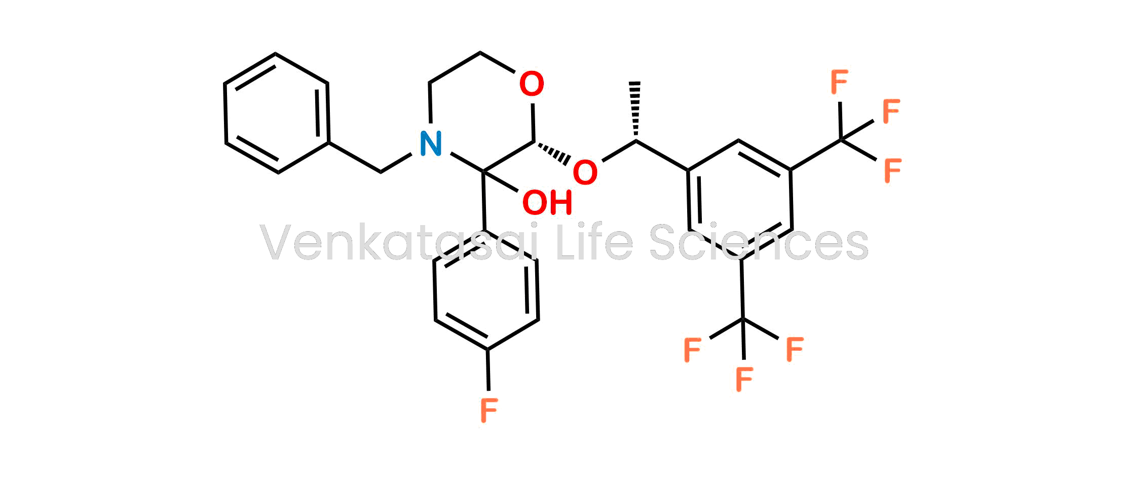 (2R)-4-Benzyl-2-((R)-1-(3,5-bis(trifluoromethyl)phenyl)ethoxy)-3-(4-fluorophenyl)morpholin-3-ol
