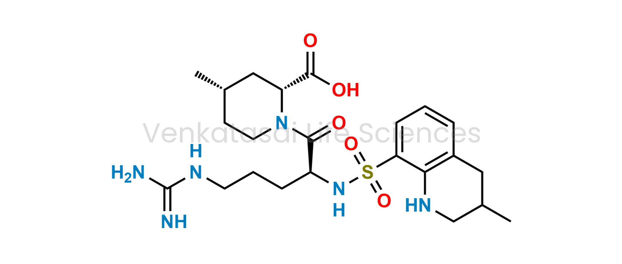 (2R,4S)-1-((2S)-5-Guanidino-2-(3-methyl-1,2,3,4-tetrahydroquinoline-8-sulfonamido)pentanoyl)-4-methylpiperidine-2-carboxylic Acid