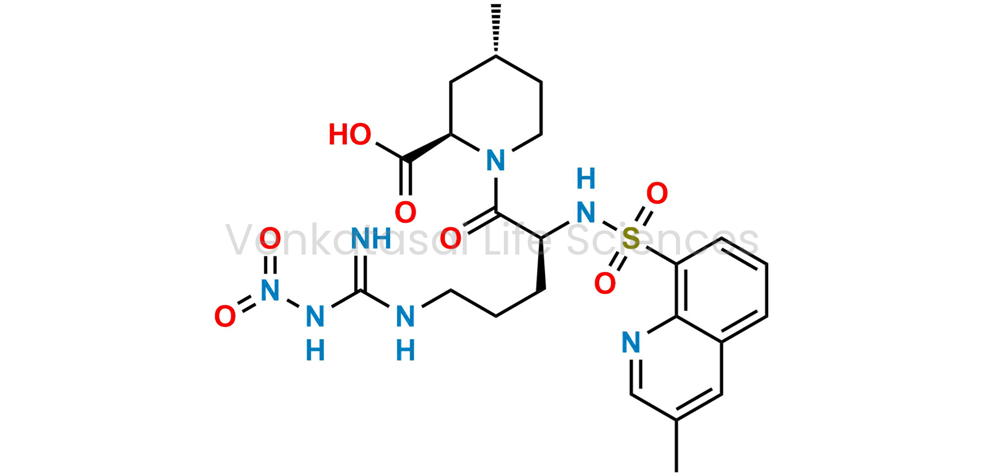 (2R,4R)-4-Methyl-1-(N2-((3-methylquinolin-8-yl)sulfonyl)-Nw-nitro-L-arginyl)piperidine-2-carboxylic acid