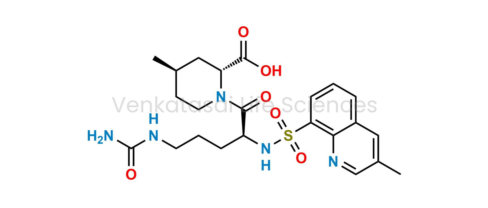 (2R,4R)-4-Methyl-1-((S)-2-(3-methylquinoline-8-sulfonamido)-5-ureidopentanoyl) piperidine-2-carboxylic acid
