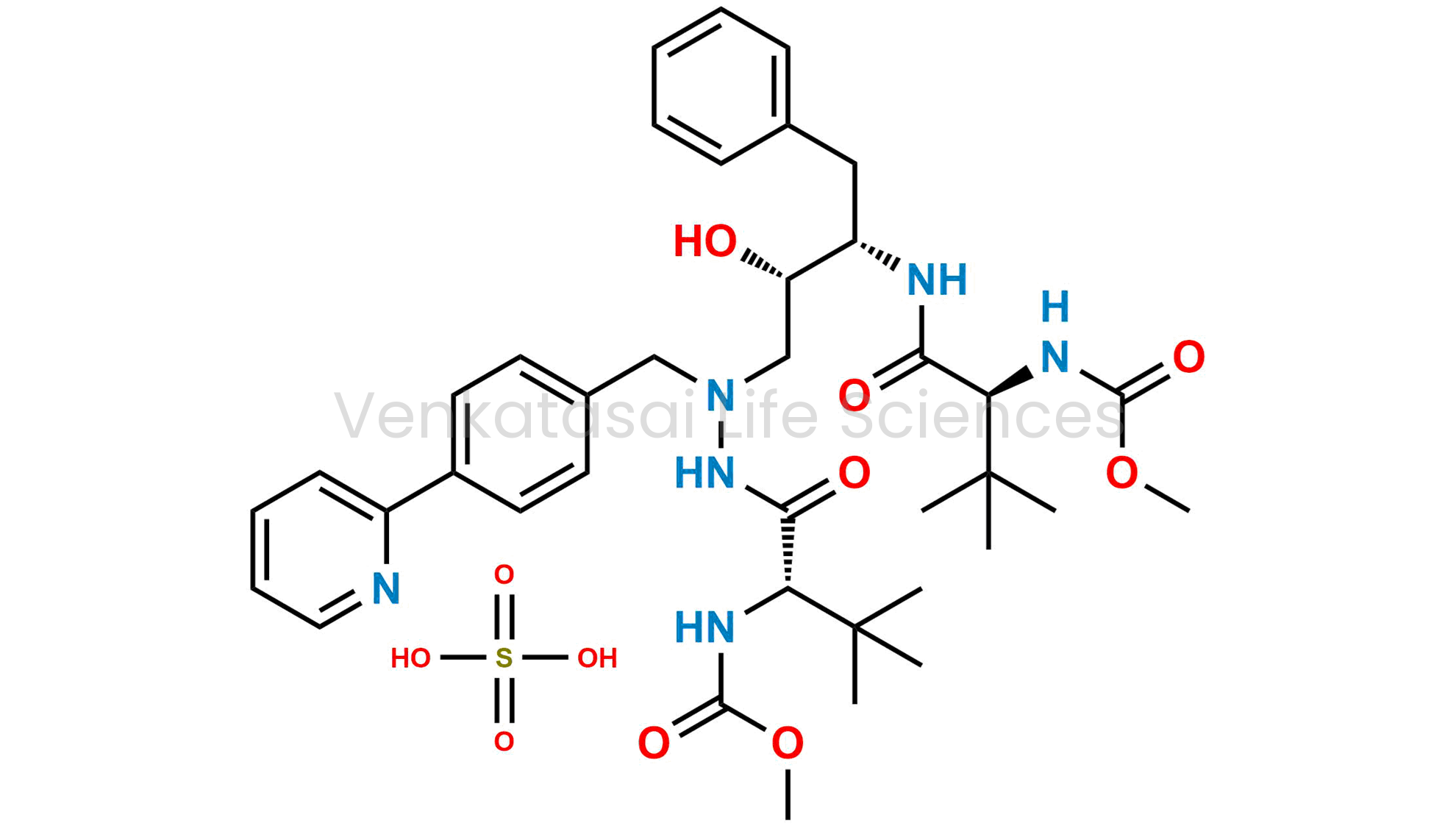 Methyl [(5S,10S,11S,14S)-11-benzyl-5-tert-butyl-10-hydroxy-15,15-dimethyl-3,6,13-trioxo-8-[[4-(pyridin-2-yl)phenyl]methyl]-2-oxa-4,7,8,12-tetraazahexadecan-14-yl]carbamate sulfate (as per EP)