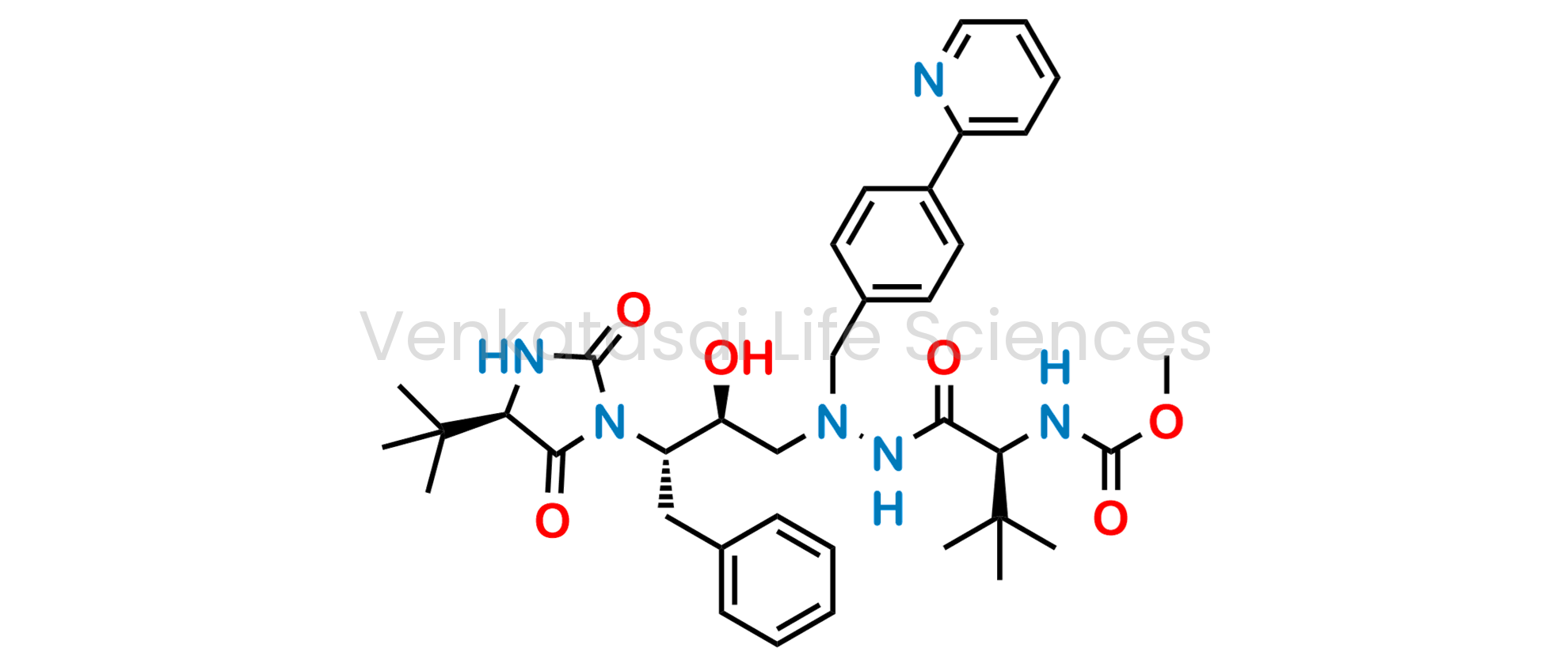 Methyl ((S)-1-(2-((2S,3S)-3-((R)-4-(tert-butyl)-2,5-dioxoimidazolidin-1-yl)-2-hydroxy-4-phenylbutyl)-2-(4-(pyridin-2-yl)benzyl)hydrazinyl)-3,3-dimethyl-1-oxobutan-2-yl)carbamate