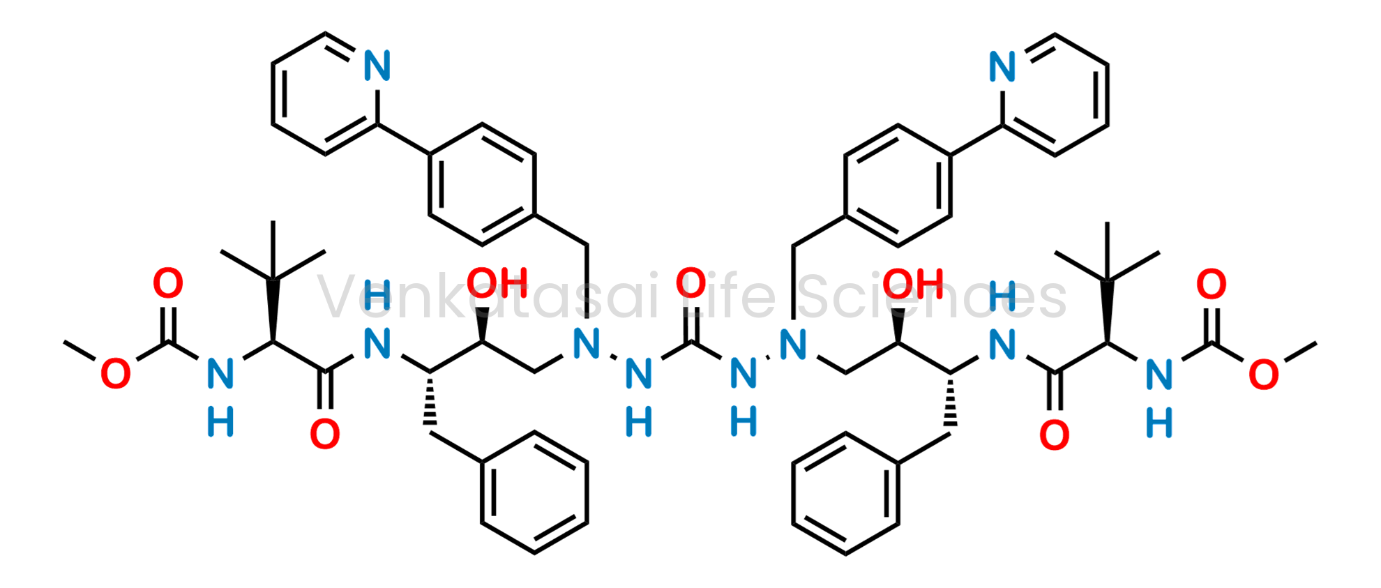 Dimethyl ((3R,6R,7R,15S,16S,19S)-6,16-dibenzyl-7,15-dihydroxy-2,2,20,20-tetramethyl-4,11,18-trioxo-9,13-bis(4-(pyridin-2-yl)benzyl)-5,9,10,12,13,17-hexaazahenicosane-3,19-diyl)dicarbamate