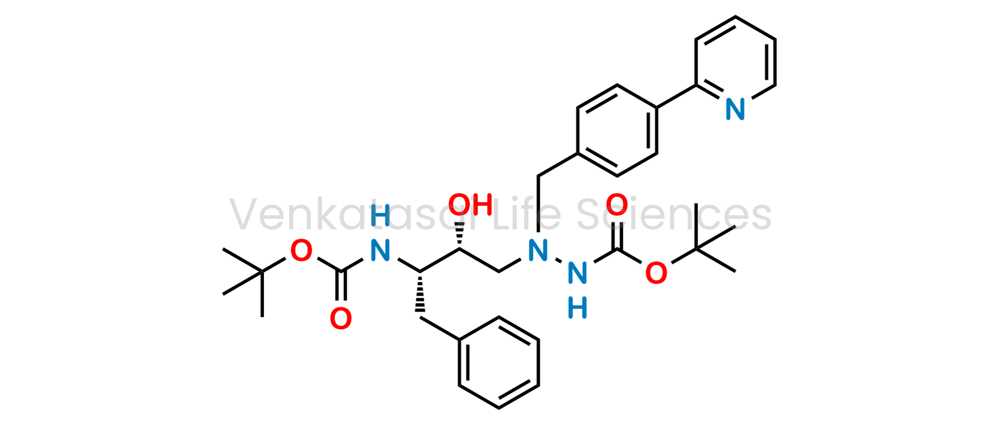 Tert-butyl 2-((2R,3S)-3-((tert-butoxycarbonyl)amino)-2-hydroxy-4-phenylbutyl)-2-(4-(pyridin-2-yl)benzyl)hydrazine-1-carboxylate