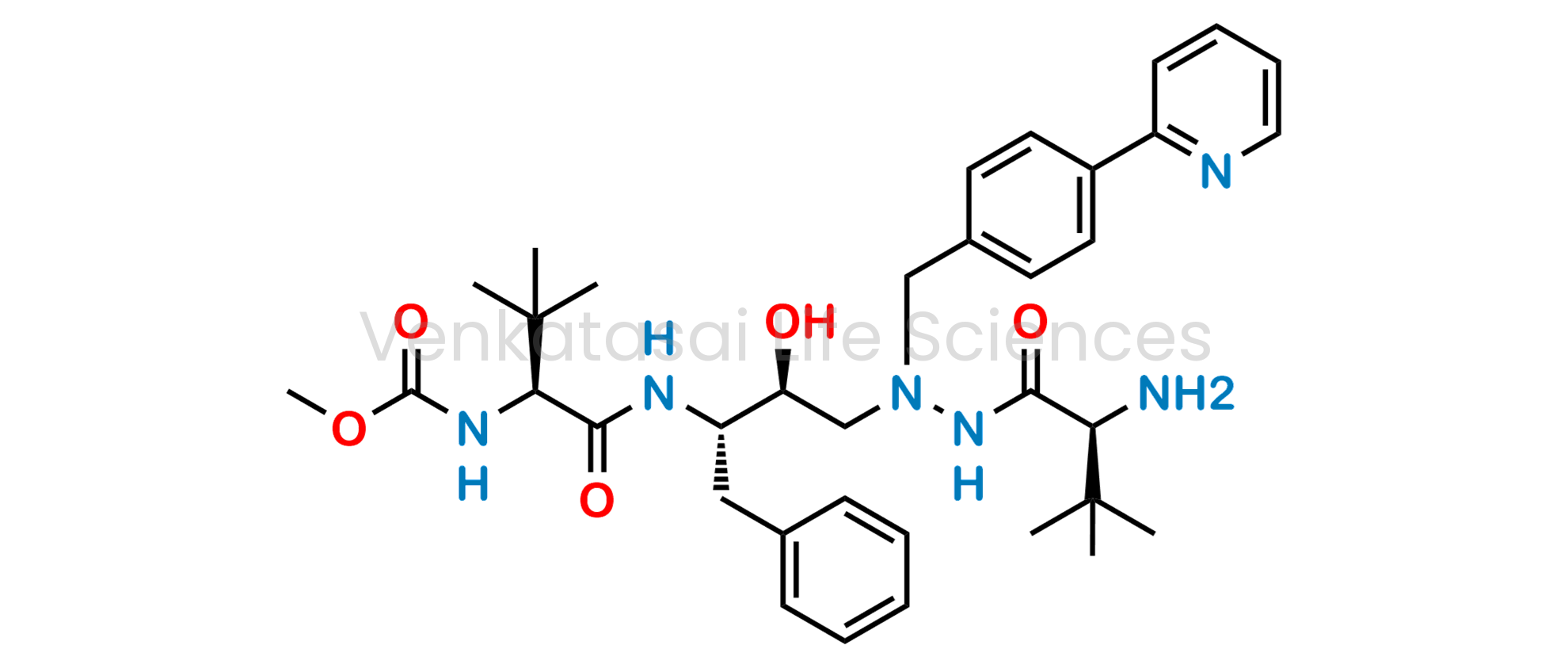 Methyl ((S)-1-(((2S,3S)-4-(2-((S)-2-amino-3,3-dimethylbutanoyl)-1-(4-(pyridin-2-yl)benzyl)hydrazinyl)-3-hydroxy-1-phenylbutan-2-yl)amino)-3,3-dimethyl-1-oxobutan-2-yl)carbamate