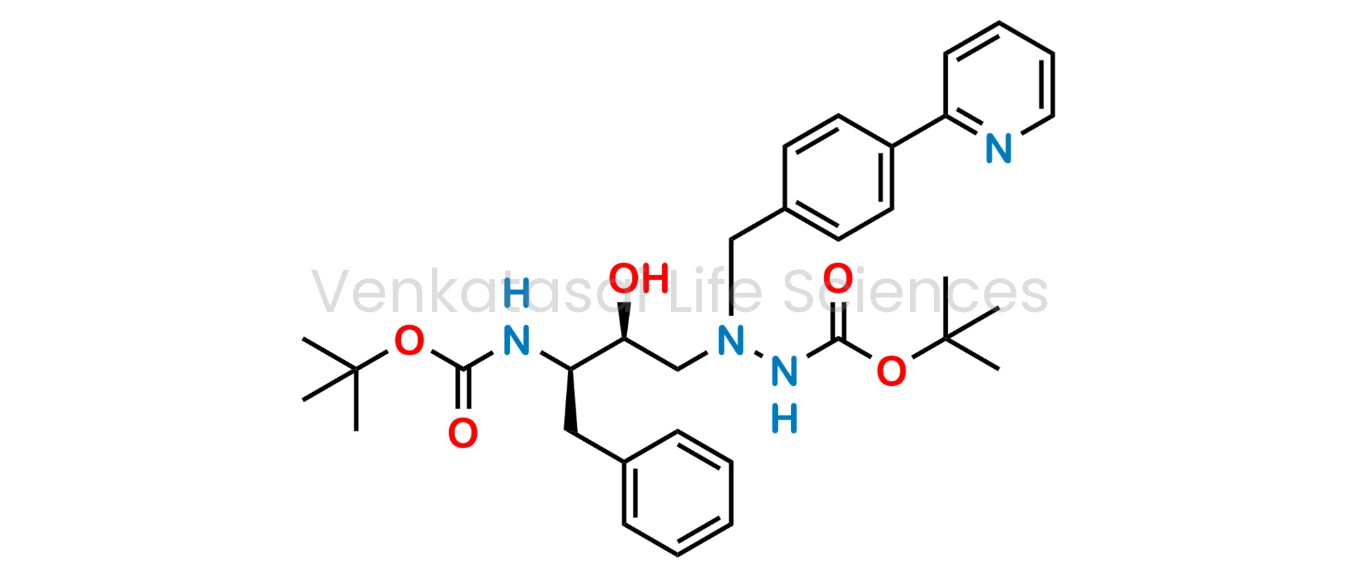 Tert-butyl 2-((2S,3R)-3-((tert-butoxycarbonyl)amino)-2-hydroxy-4-phenylbutyl)-2-(4-(pyridin-2-yl)benzyl)hydrazine-1-carboxylate