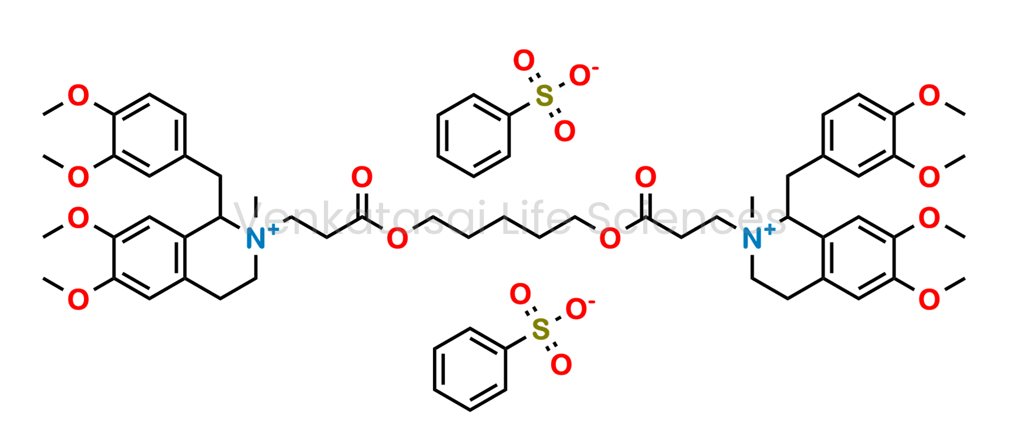 2,2?-[1,5-Pentanediylbis[oxy(3-oxo-3,1-propanediyl)]]bis[1-[(3,4-dimethoxyphenyl)methyl]-1,2,3,4-tetrahydro-6,7-dimethoxy-2-methyl-isoquinolinium Benzenesulfonate