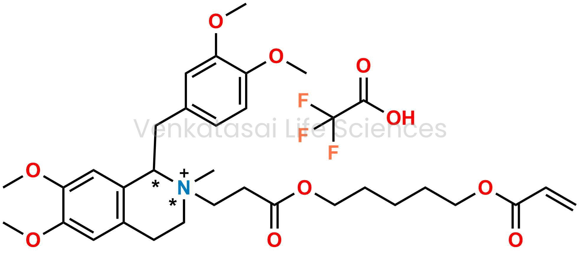 2,2,2-trifluoroacetic acid, 1-(3,4-dimethoxybenzyl)-2-(3,11-dioxo-4,10-dioxatridec-12-enyl)-6,7-dimethoxy-2-methyl-1,2,3,4-tetrahydroisoquinolinium salt