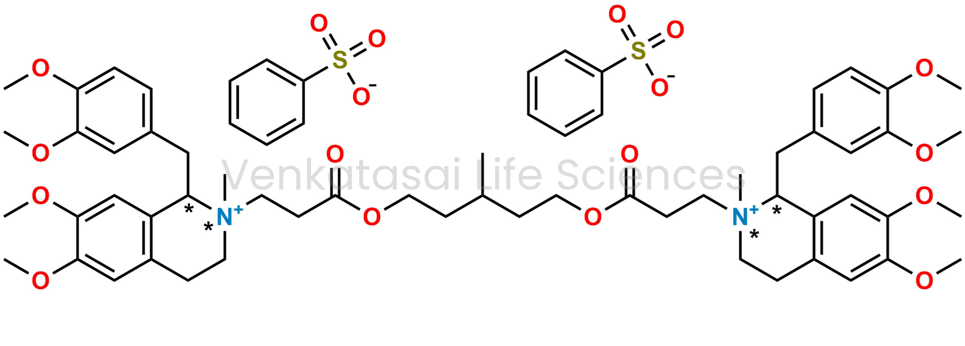 2,2?-[(3-Methylpentane-1,5-diyl)bis[oxy(3-oxopropane-1,3-diyl)]]bis[1-(3,4-dimethoxybenzyl)-6,7-dimethoxy-2-methyl-1,2,3,4-tetrahydroisoquinolinium] benzenesulfonate (as per EP)