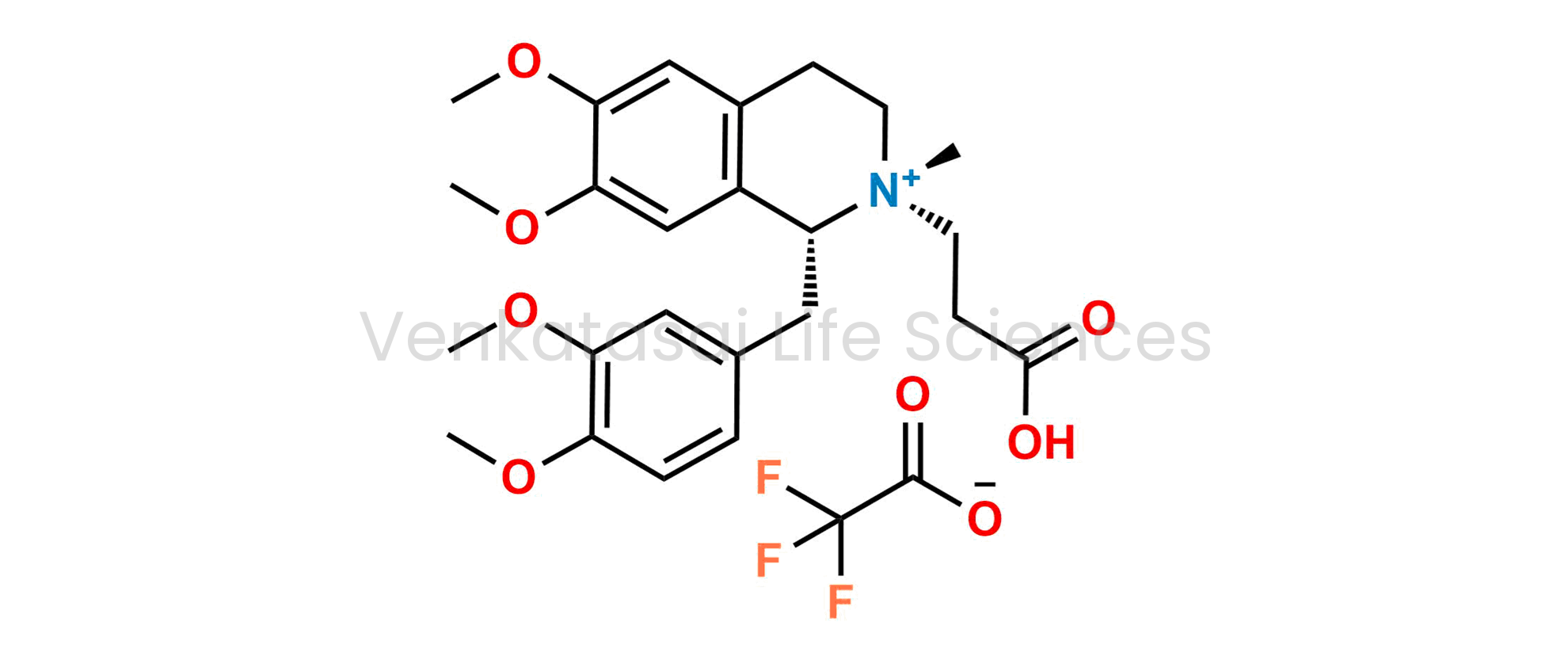 (1R,2R)-2-(2-carboxyethyl)-1-(3,4-dimethoxybenzyl)-6,7-dimethoxy-2-methyl-1,2,3,4-tetrahydroisoquinolin-2-ium 2,2,2-trifluoroacetate