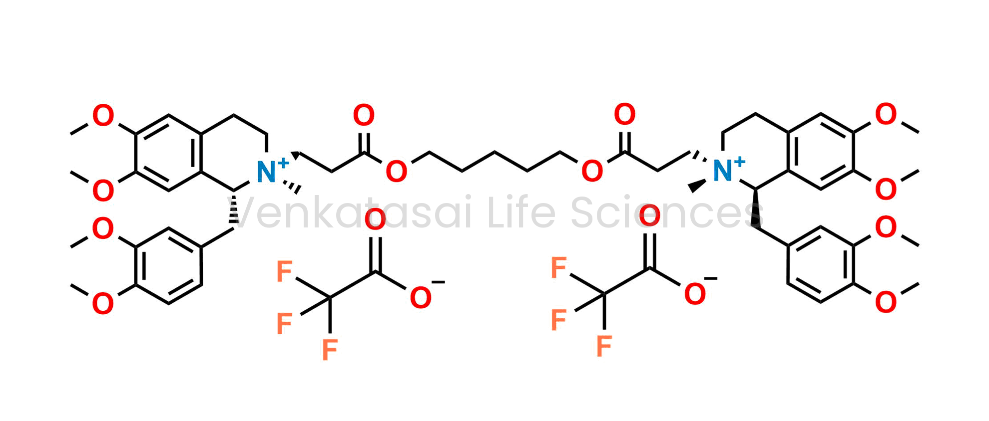 (1R,1'R,2S,2'S)-2,2'-((pentane-1,5-diylbis(oxy))bis(3-oxopropane-3,1-diyl))bis(1-(3,4-dimethoxybenzyl)-6,7-dimethoxy-2-methyl-1,2,3,4-tetrahydroisoquinolin-2-ium) 2,2,2-trifluoroacetate