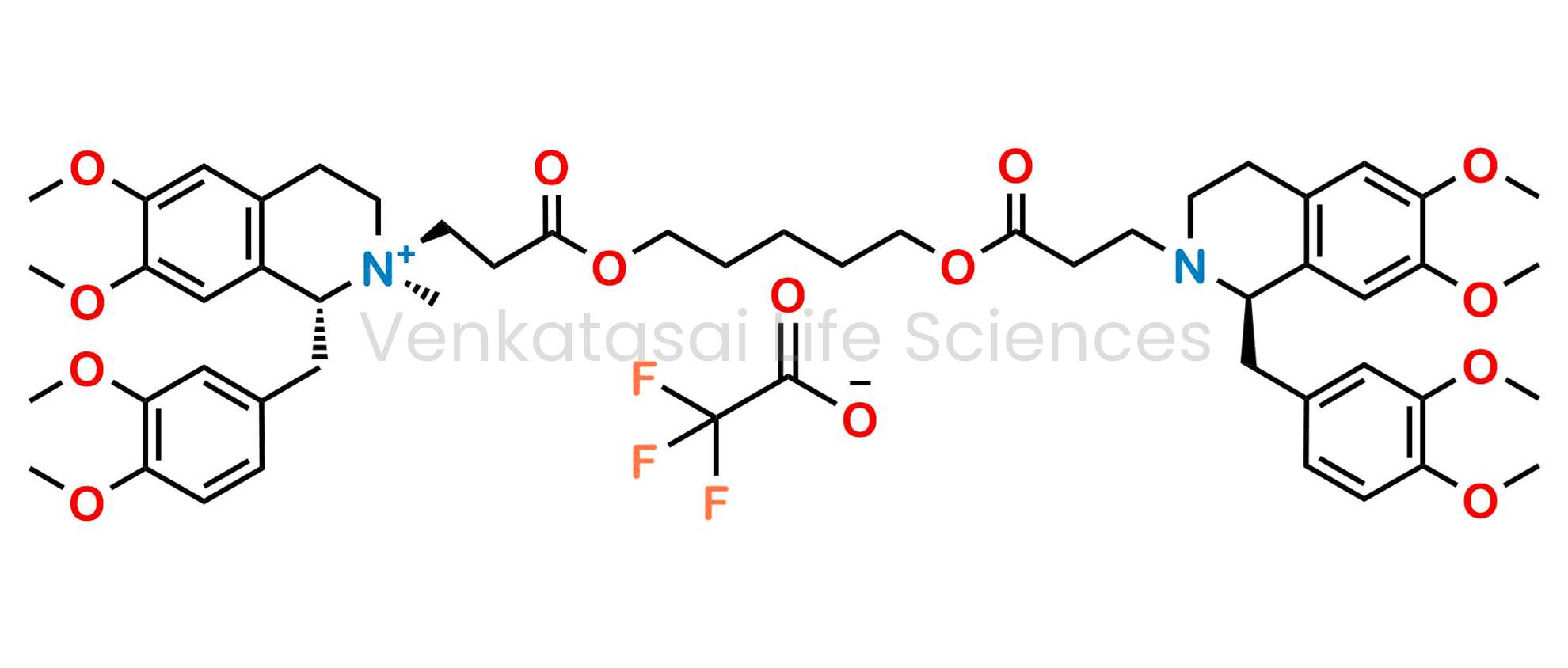 (1R,2S)-1-(3,4-dimethoxybenzyl)-2-(3-((5-((3-((R)-1-(3,4-dimethoxybenzyl)-6,7-dimethoxy-3,4-dihydroisoquinolin-2(1H)-yl)propanoyl)oxy)pentyl)oxy)-3-oxopropyl)-6,7-dimethoxy-2-methyl-1,2,3,4-tetrahydroisoquinolin-2-ium 2,2,2-trifluoroacetate