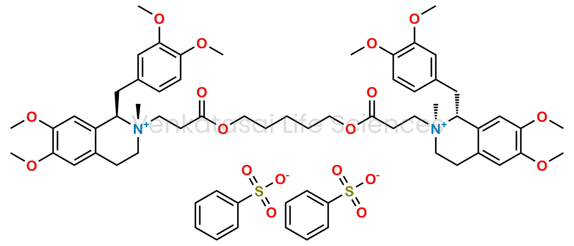 (1R,1'R,2S,2'S)-2,2'-((pentane-1,5-diylbis(oxy))bis(3-oxopropane-3,1-diyl))bis(1-(3,4-dimethoxybenzyl)-6,7-dimethoxy-2-methyl-1,2,3,4-tetrahydroisoquinolin-2-ium) benzenesulfonate