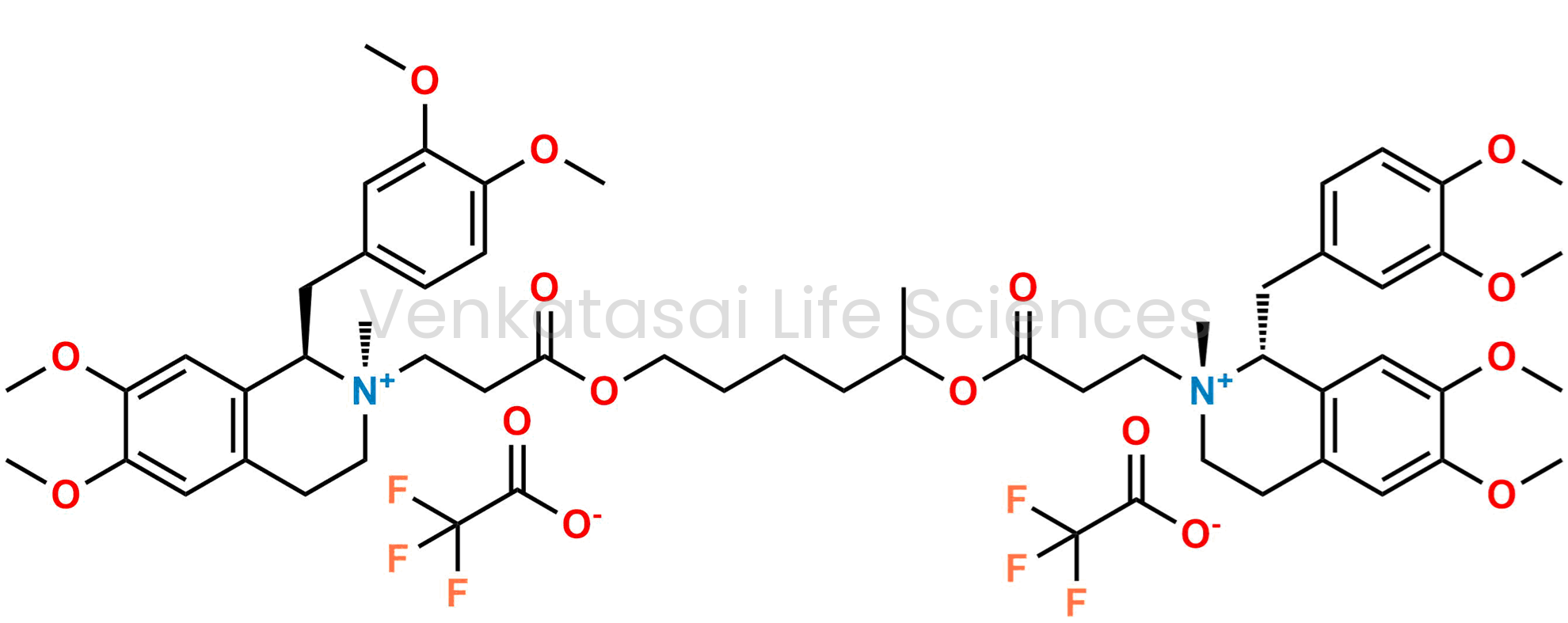 (1R,1'R,2R,2'R)-2,2'-((hexane-1,5-diylbis(oxy))bis(3-oxopropane-3,1-diyl))bis(1-(3,4-dimethoxybenzyl)-6,7-dimethoxy-2-methyl-1,2,3,4-tetrahydroisoquinolin-2-ium) 2,2,2-trifluoroacetate