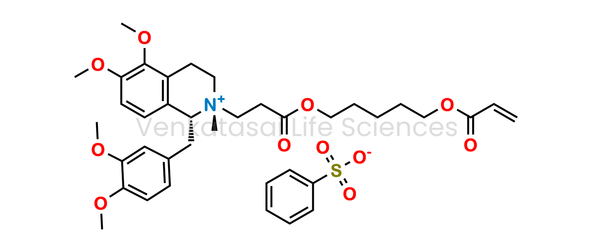 (1R,2R)-2-(3-((5-(acryloyloxy)pentyl)oxy)-3-oxopropyl)-1-(3,4-dimethoxybenzyl)-5,6-dimethoxy-2-methyl-1,2,3,4-tetrahydroisoquinolin-2-ium benzenesulfonate