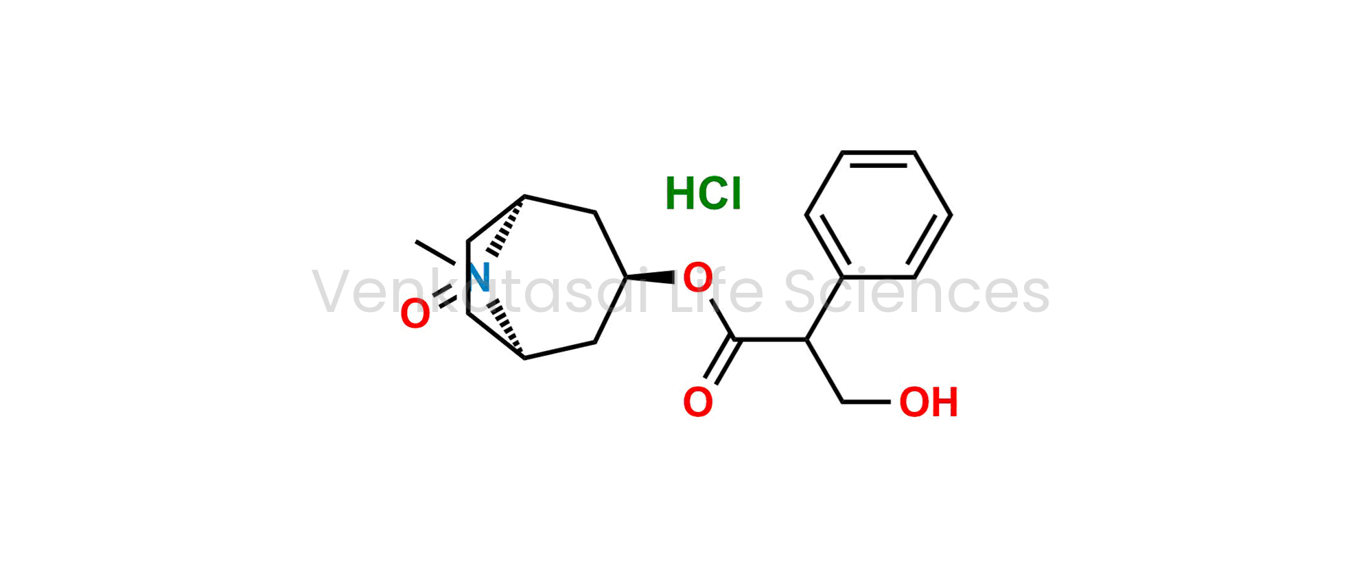 (1R,3r,5S)-3-((3-Hydroxy-2-phenylpropanoyl)oxy)-8-methyl-8-azabicyclo[3.2.1]octane 8-oxide hydrochloride