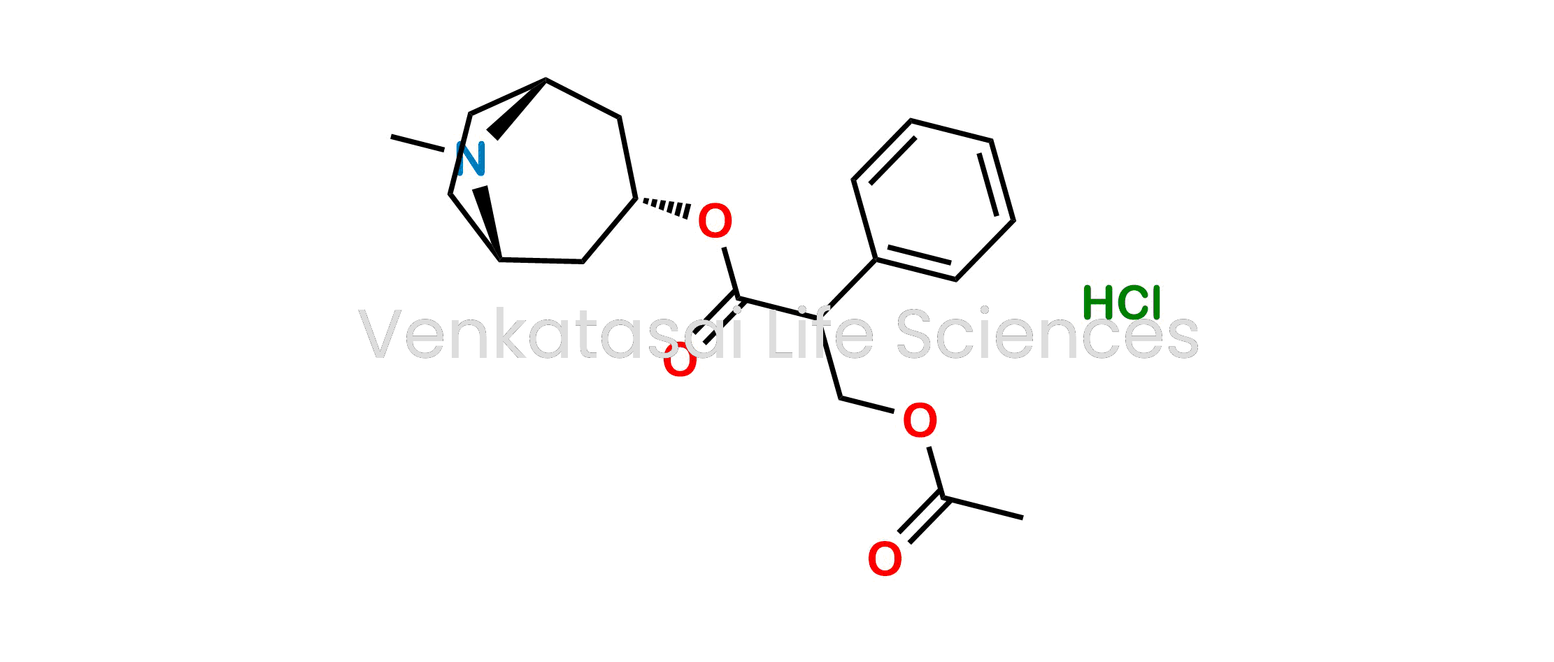 (1R,3r,5S)-8-methyl-8-azabicyclo[3.2.1]octan-3-yl 3-acetoxy-2-phenylpropanoate hydrochloride