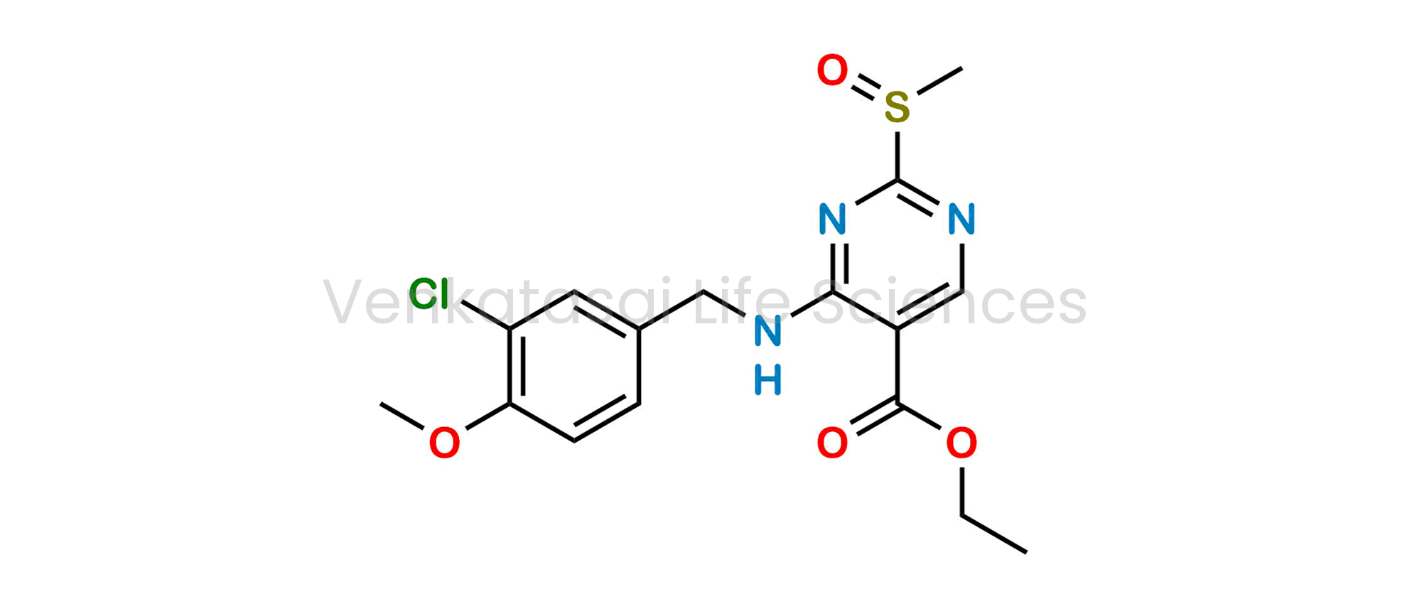 ethyl 4-((3-chloro-4-methoxybenzyl)amino)-2-(methylsulfinyl)pyrimidine-5-carboxylate