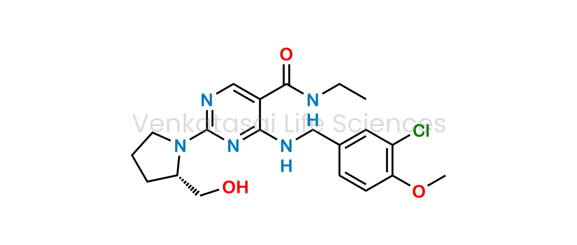 (S)-4-((3-chloro-4-methoxybenzyl)amino)-N-ethyl-2-(2-(hydroxymethyl)pyrrolidin-1-yl)pyrimidine-5-carboxamide